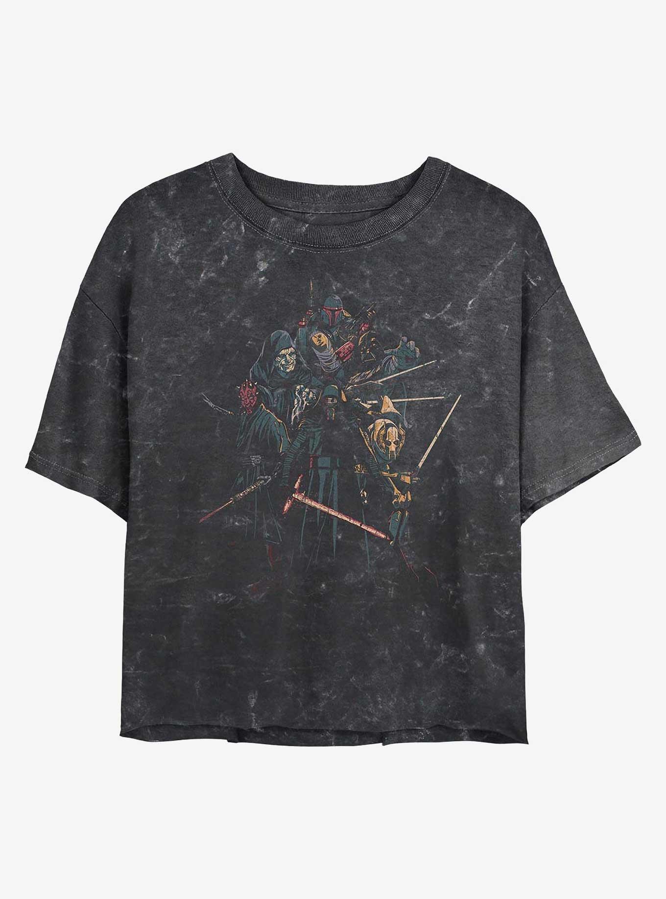 Star Wars Darkside Baddies Girls Mineral Wash Crop T-Shirt, BLACK, hi-res