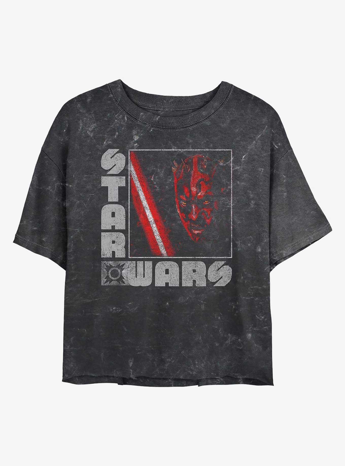 Star Wars Maulrats Girls Mineral Wash Crop T-Shirt, BLACK, hi-res