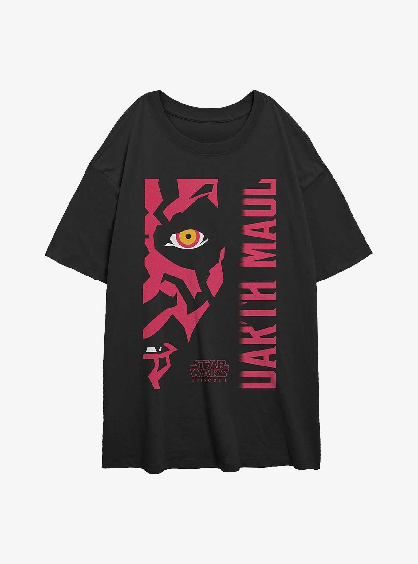 Star Wars Darth Maul Profile Girls Oversized T-Shirt, BLACK, hi-res