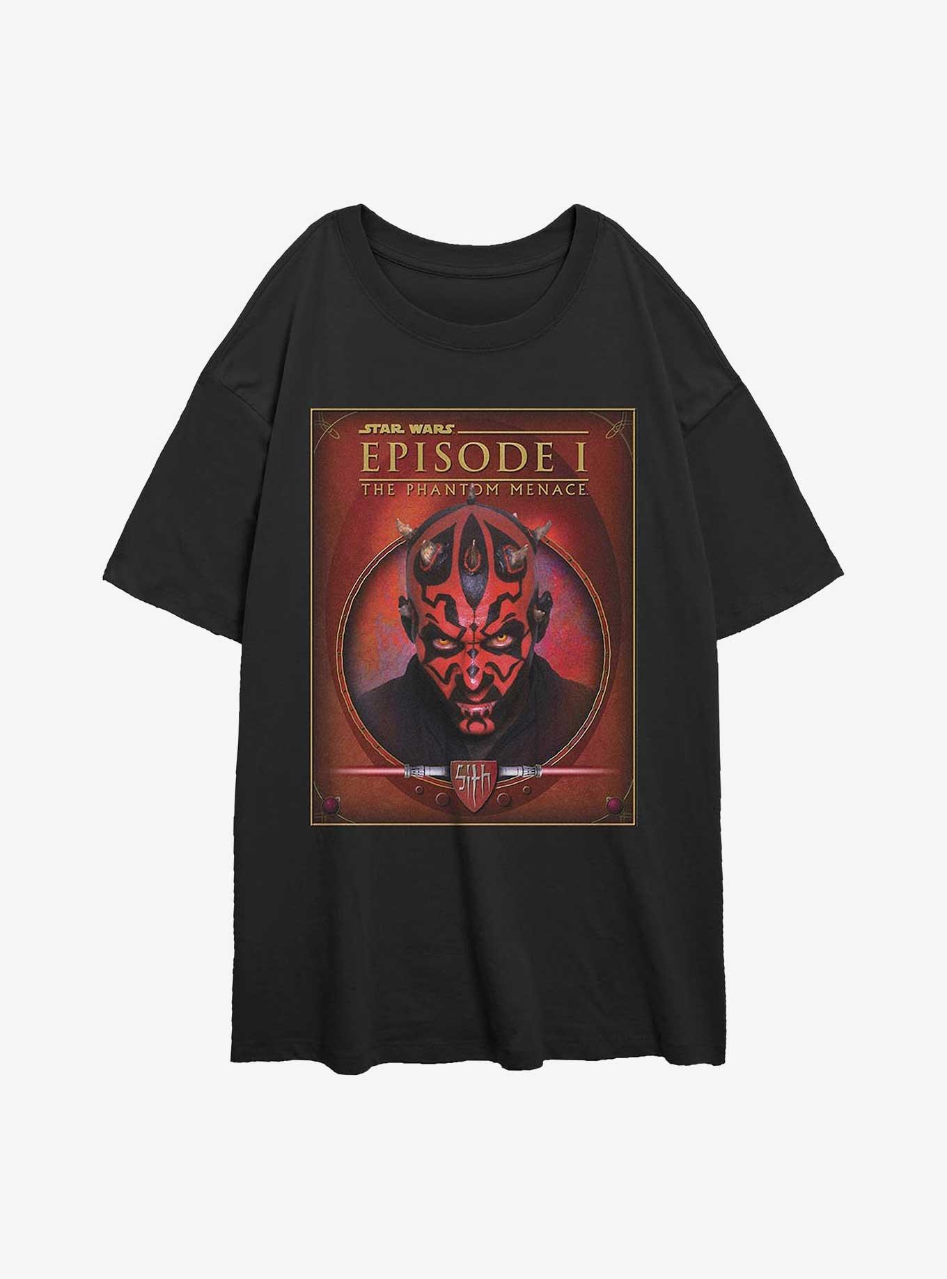 Star Wars Darth Maul Card Girls Oversized T-Shirt, BLACK, hi-res