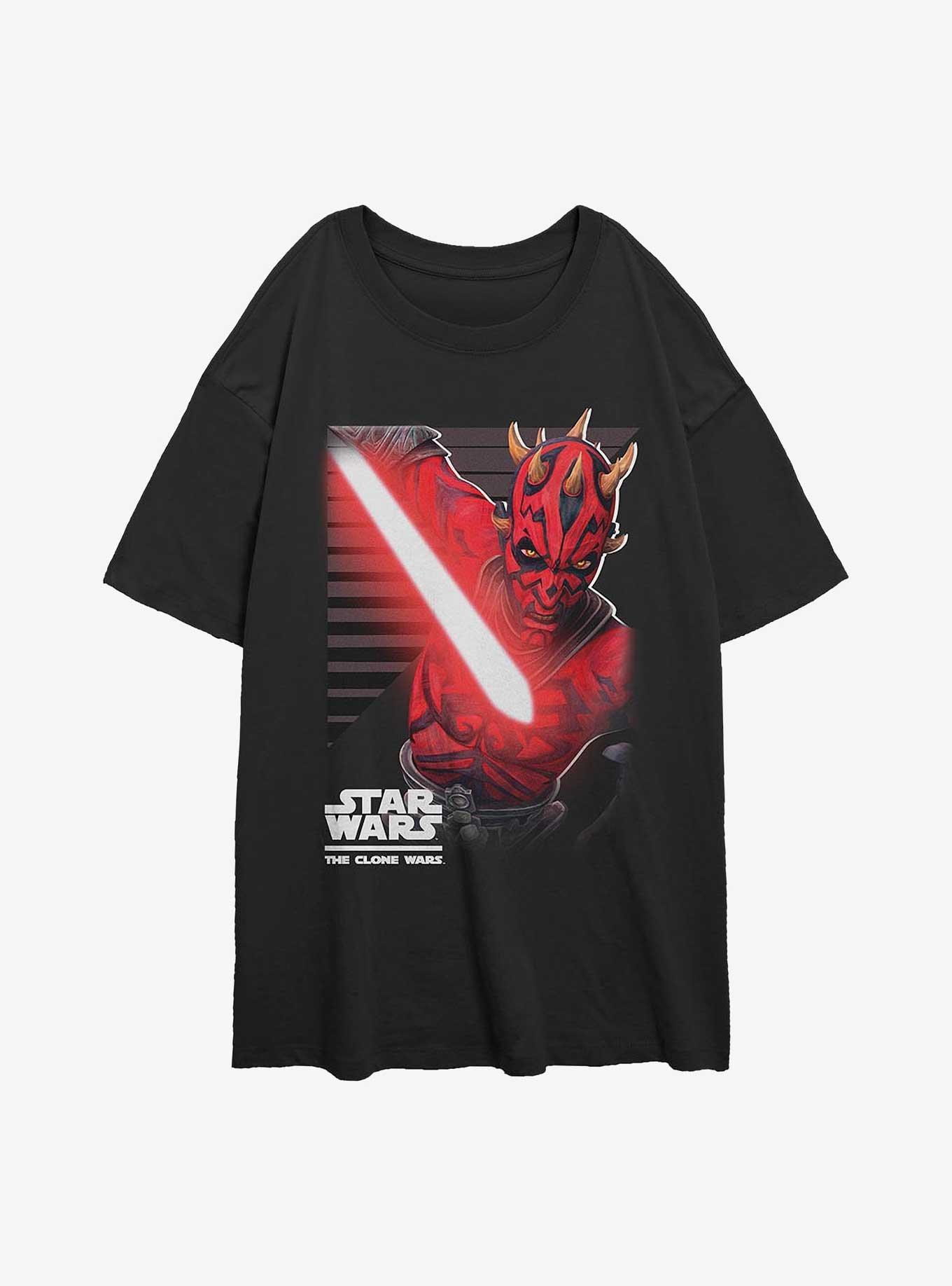 Star Wars: The Clone Wars Maul Strikes Girls Oversized T-Shirt, BLACK, hi-res