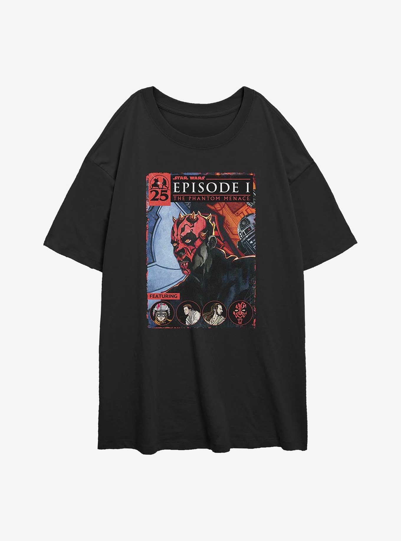 Star Wars Darth Maul Cover Girls Oversized T-Shirt, BLACK, hi-res