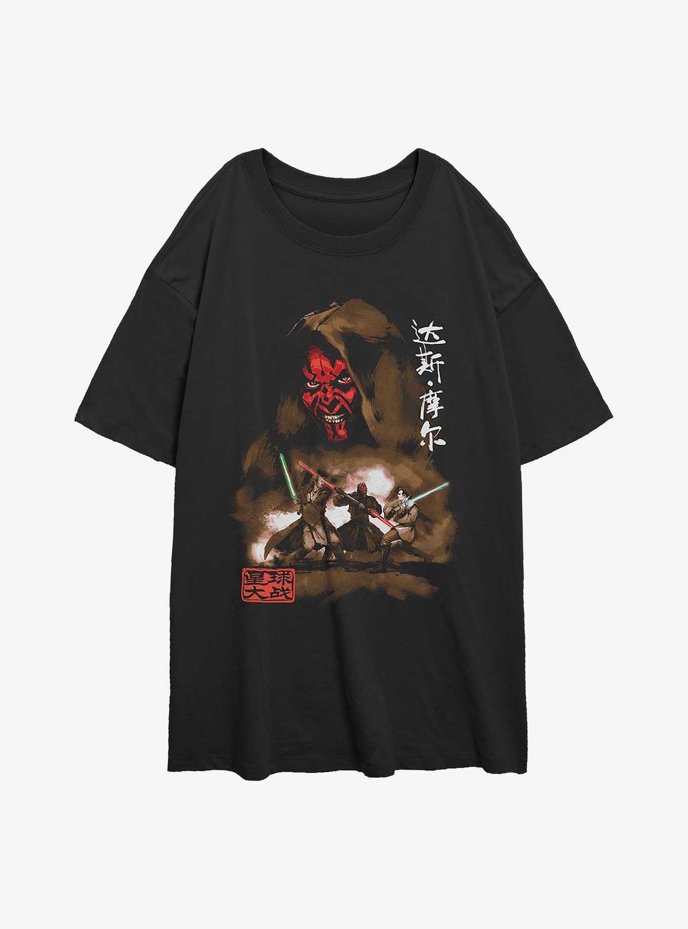 Star Wars Maul Battle Girls Oversized T-Shirt, BLACK, hi-res