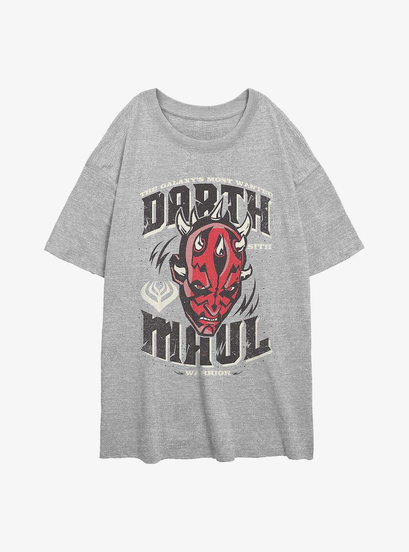 Star Wars: The Clone Wars Darth Maul Girls Oversized T-Shirt, ATH HTR, hi-res