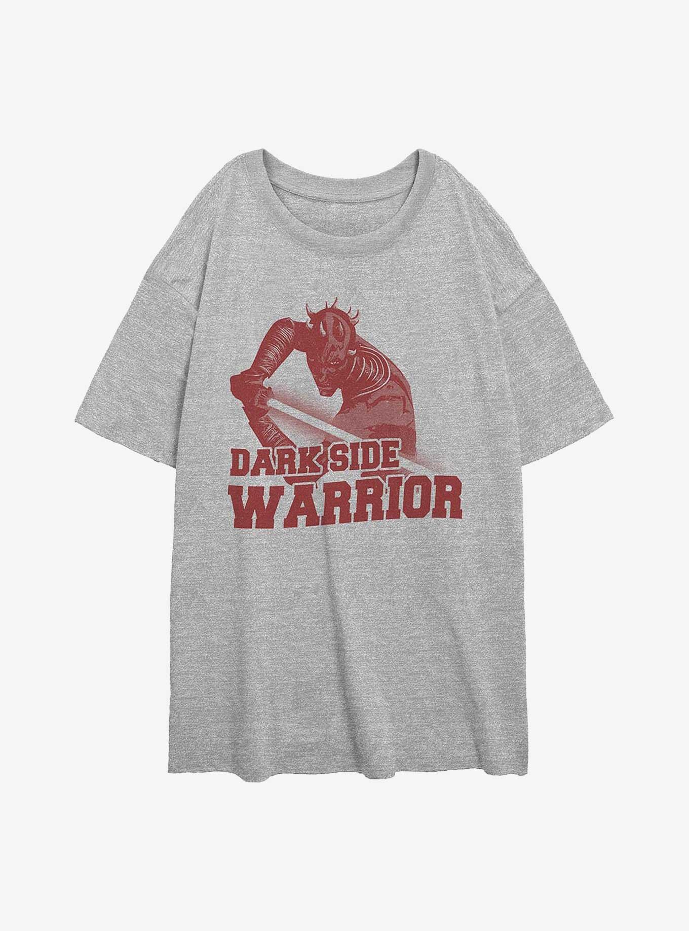 Star Wars: The Clone Wars Dark Side Warrior Girls Oversized T-Shirt, ATH HTR, hi-res