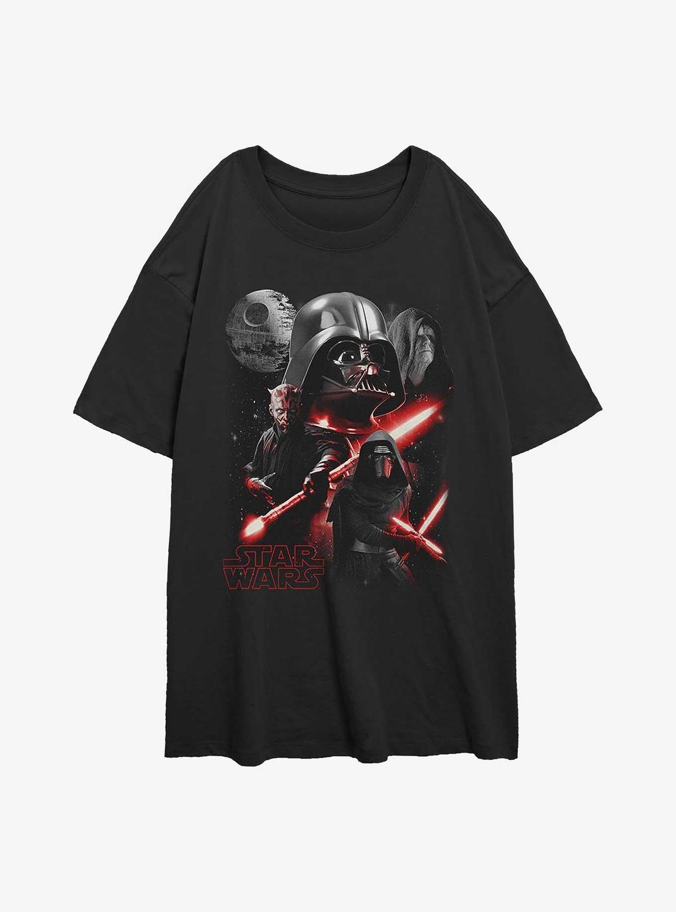 Star Wars Poster Style Girls Oversized T-Shirt, BLACK, hi-res