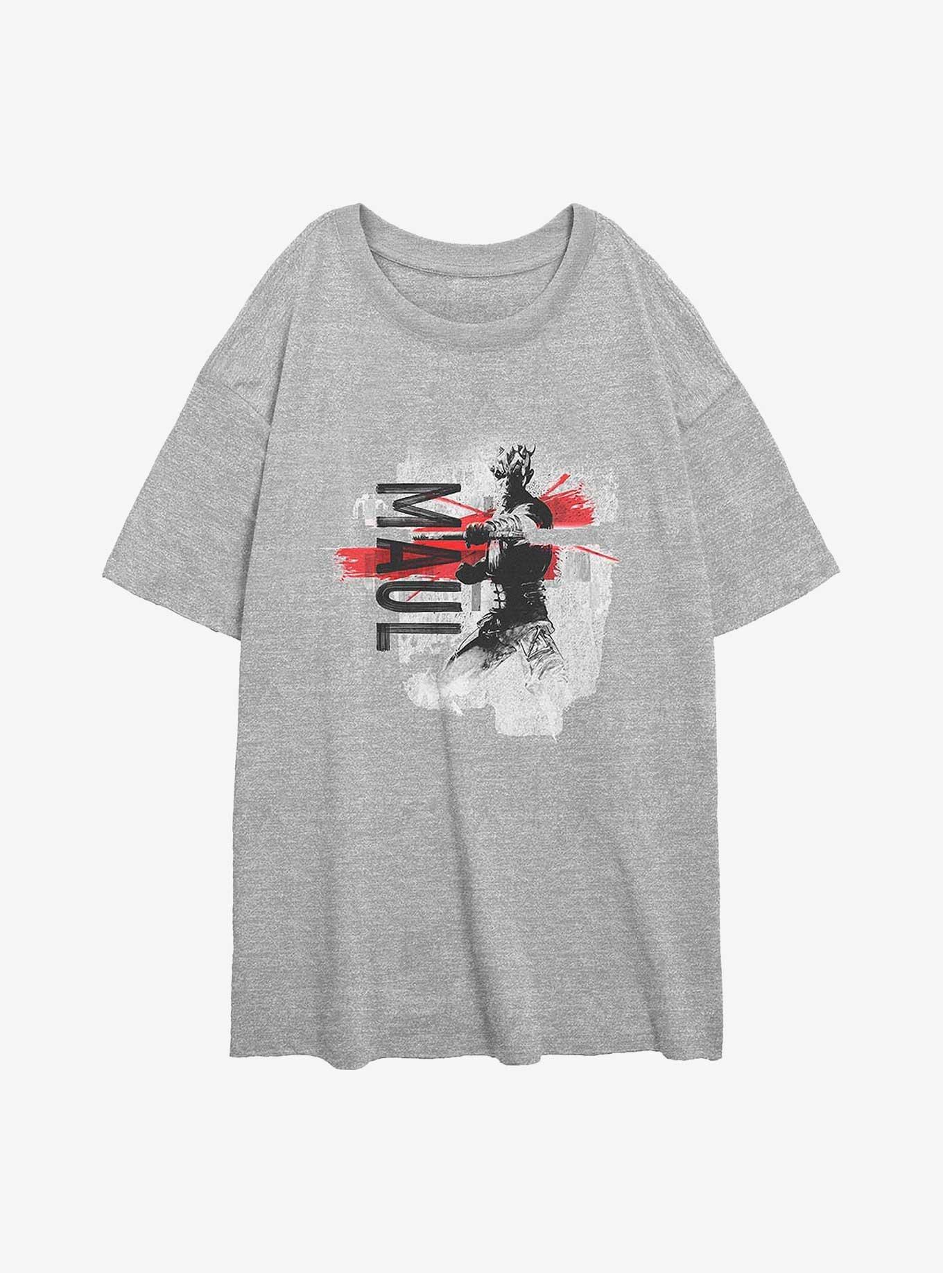 Star Wars: The Clone Wars Maul Collage Girls Oversized T-Shirt, ATH HTR, hi-res
