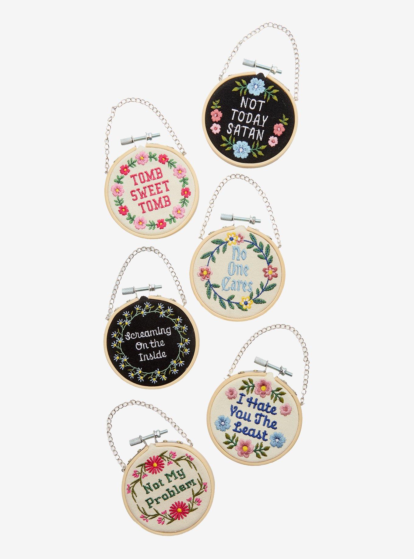 Sassy Phrase Blind Box Embroidery Hoop Wall Art Hot Topic Exclusive, , hi-res