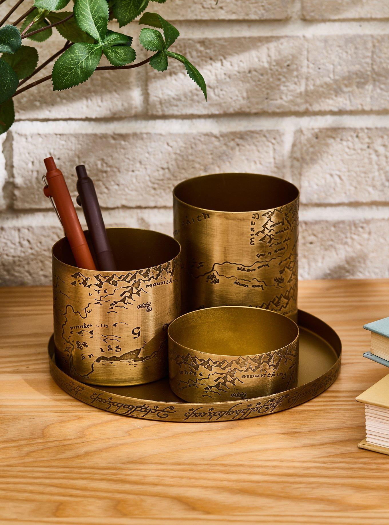 The Lord of the Rings Map Brass Desk Organizer Set - BoxLunch Exclusive
