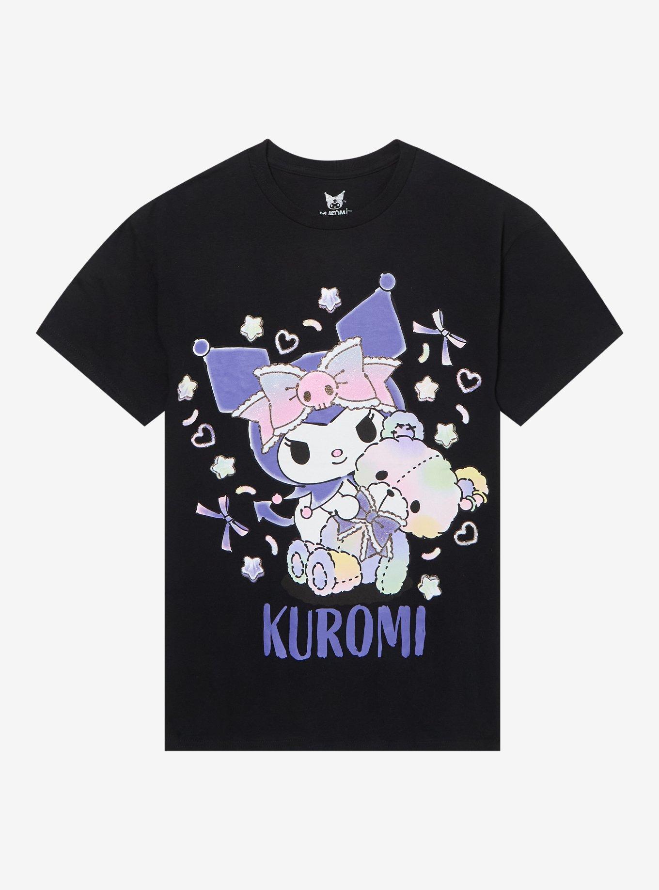 Kuromi Pastel Bear Glitter T-Shirt, , hi-res