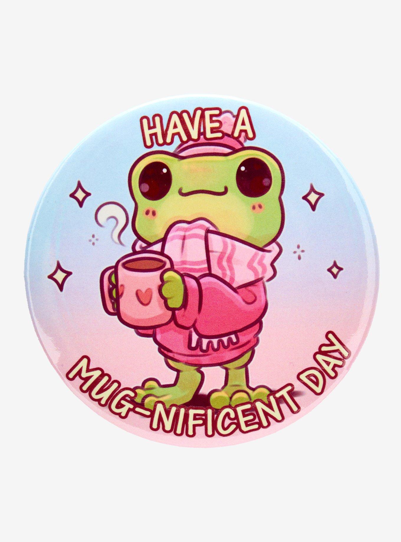 Frog Cozy 3 Inch Button By Naomi Lord Art, , hi-res