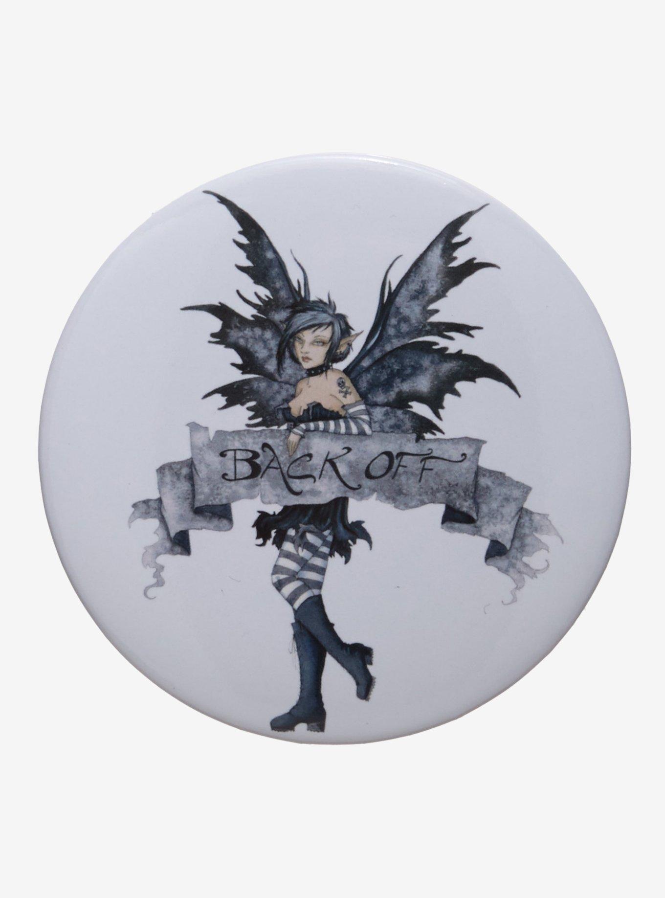 Amy Brown Art Back Off Fairy 3 Inch Button, , hi-res