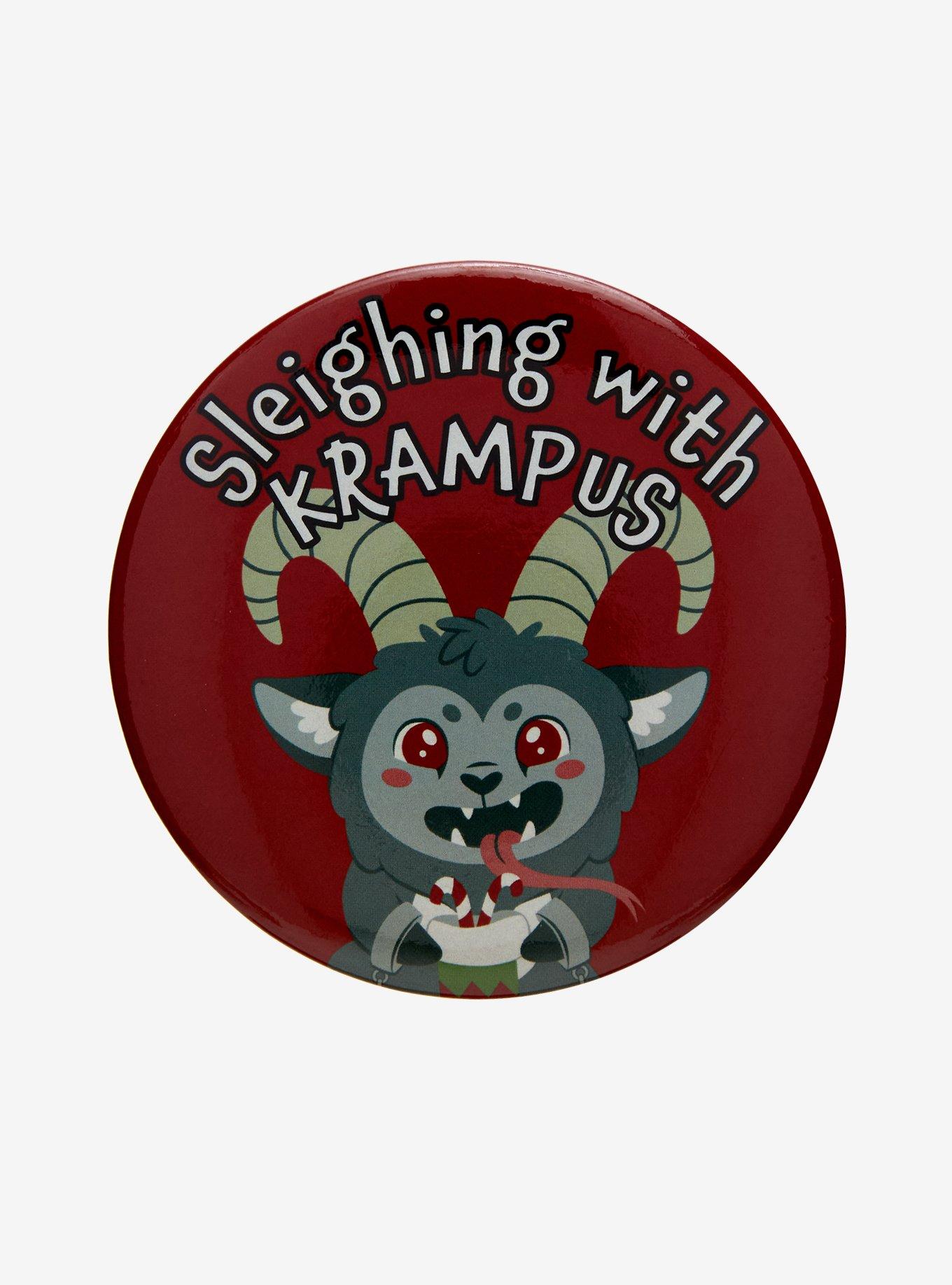 My Little Krampus Sleighing With Krampus 3 Inch Button, , hi-res