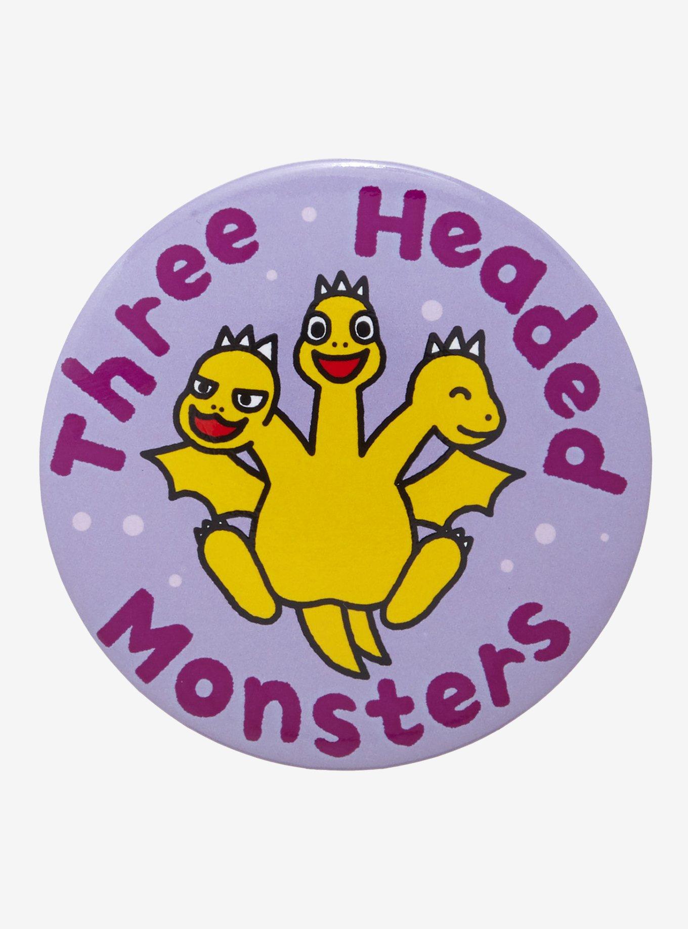 Godzilla Chibi King Ghidorah 3 Inch Button, , hi-res