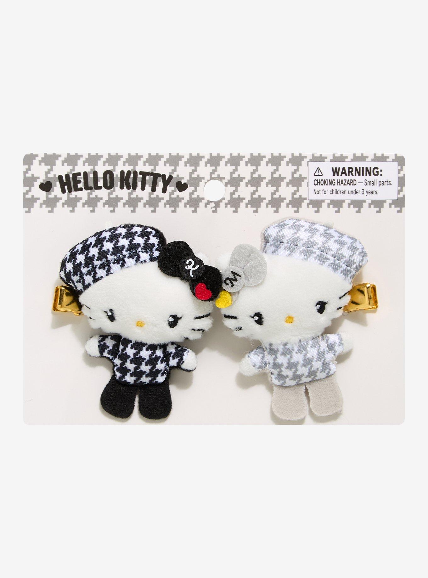 Sanrio Japan Originals Hello Kitty & Mimmy White Plush Hair Clip Set, , hi-res
