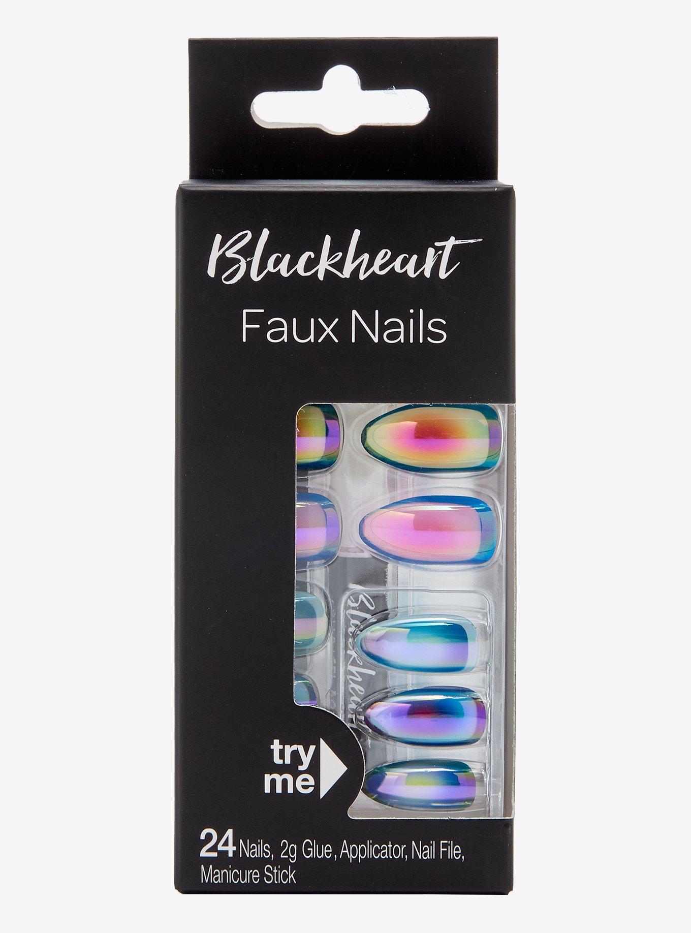 Blackheart Rainbow Chrome Press-On Nail Set, , hi-res