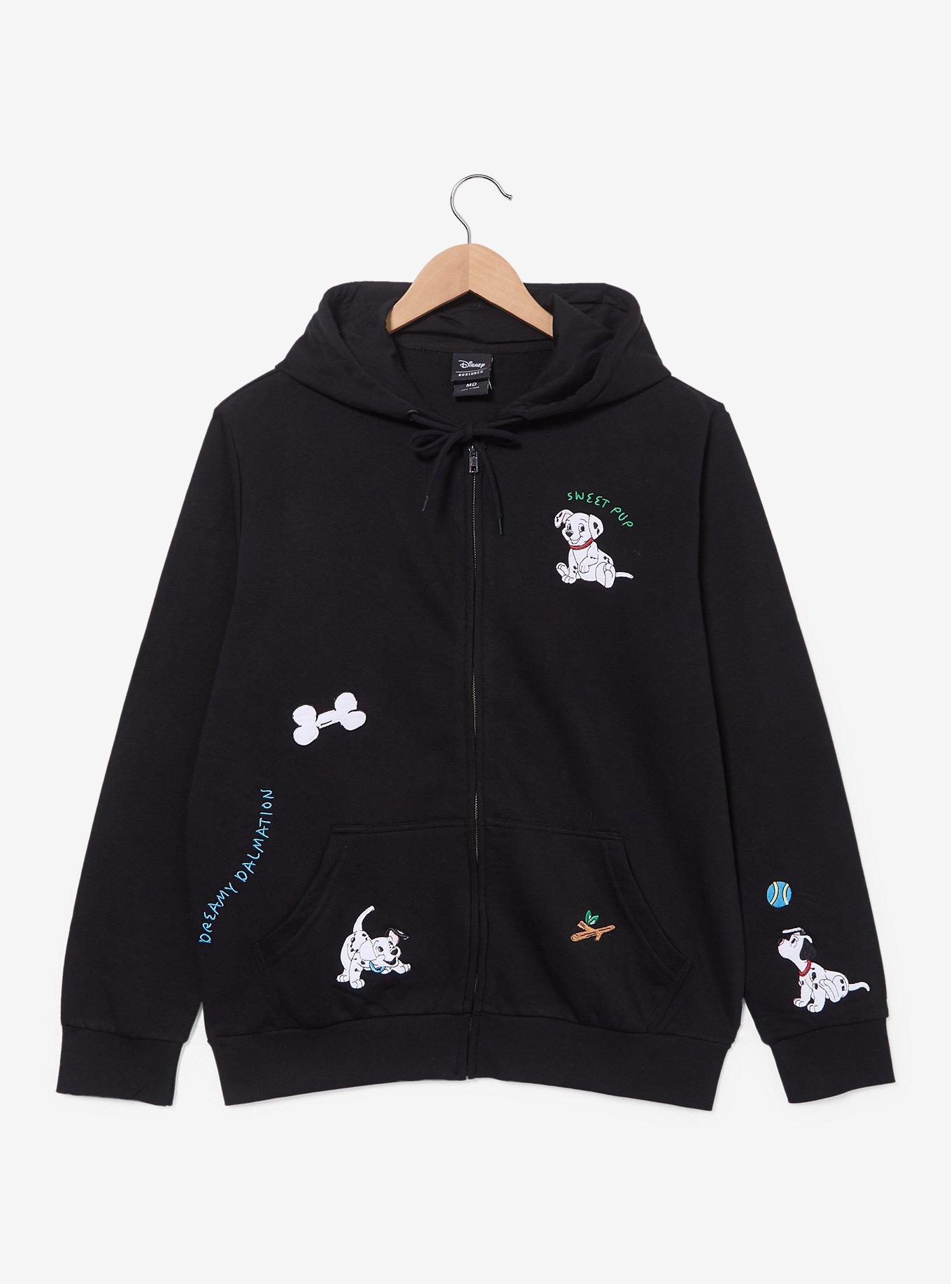 Disney 101 Dalmatians Puppies Embroidered Allover Print Zippered Hoodie - BoxLunch Exclusive, , hi-res