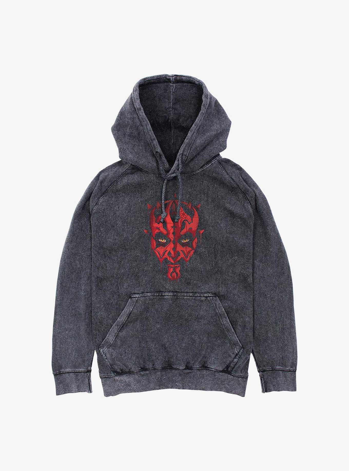 Star Wars Darth Maul Paint Mineral Wash Hoodie, BLACK, hi-res