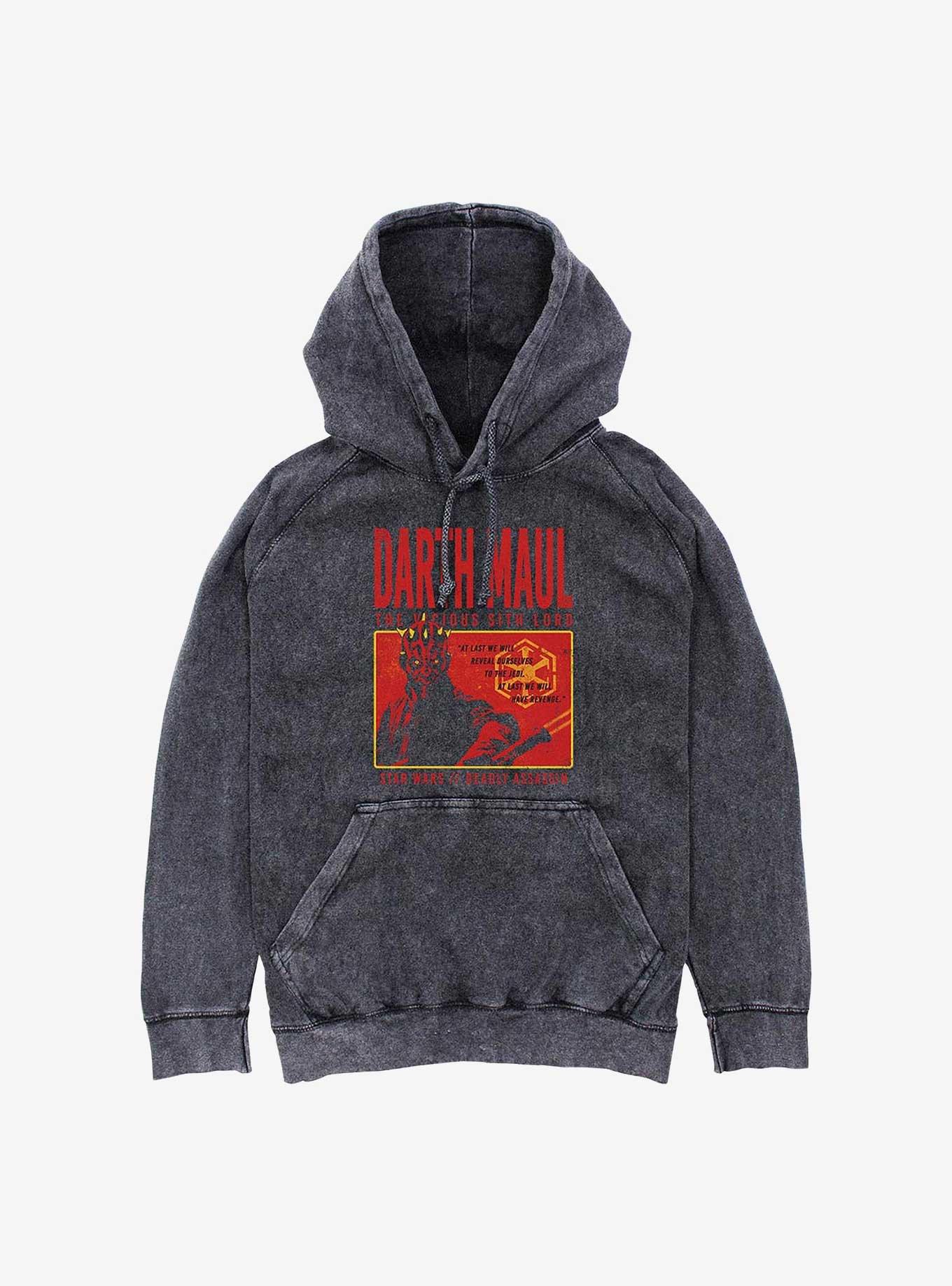 Star Wars Maul Horror Box Mineral Wash Hoodie, BLACK, hi-res