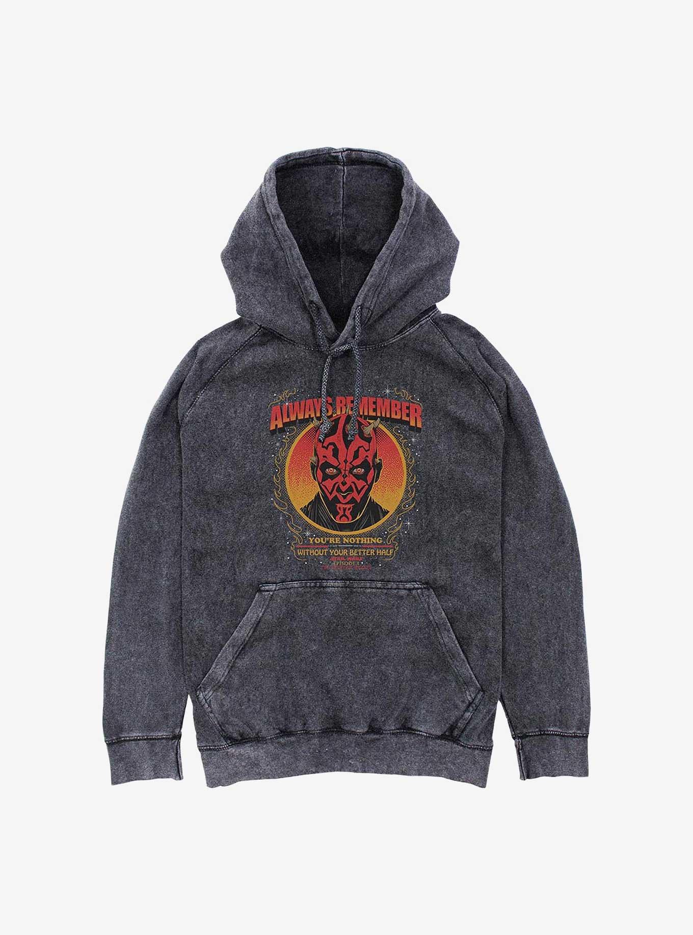 Star Wars Always Remember Mineral Wash Hoodie, BLACK, hi-res