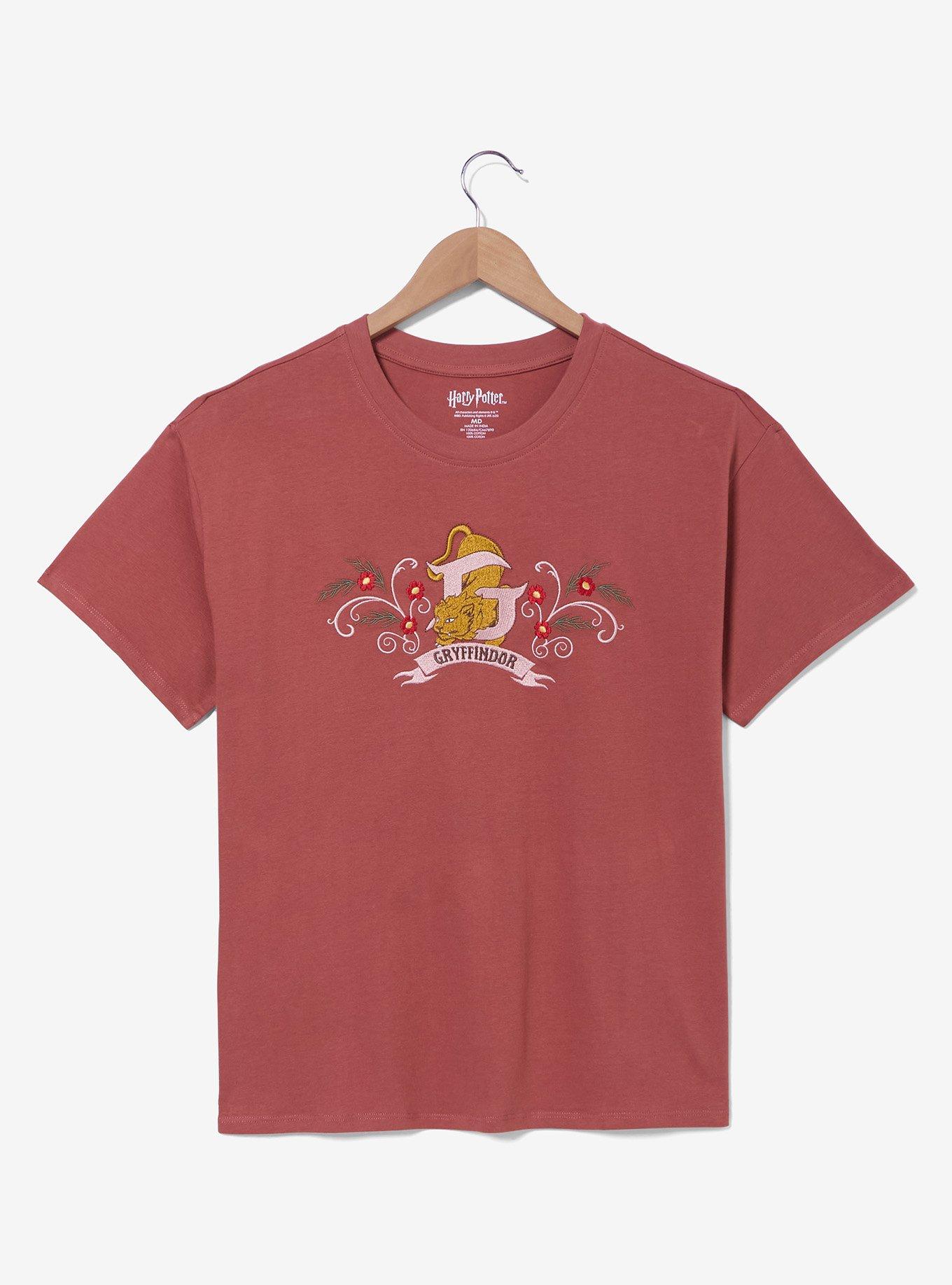 Harry Potter Gryffindor Floral Embroidered T-Shirt, , hi-res