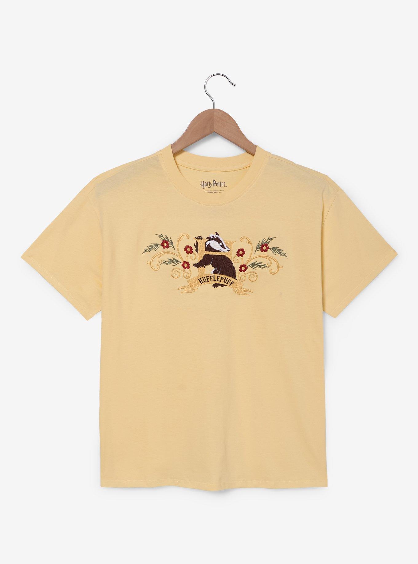 Harry Potter Hufflepuff Flowers Embroidered T-Shirt, , hi-res
