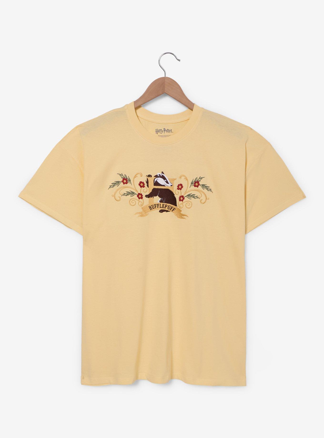 Harry Potter Hufflepuff Flowers Embroidered T-Shirt Plus Size, , hi-res