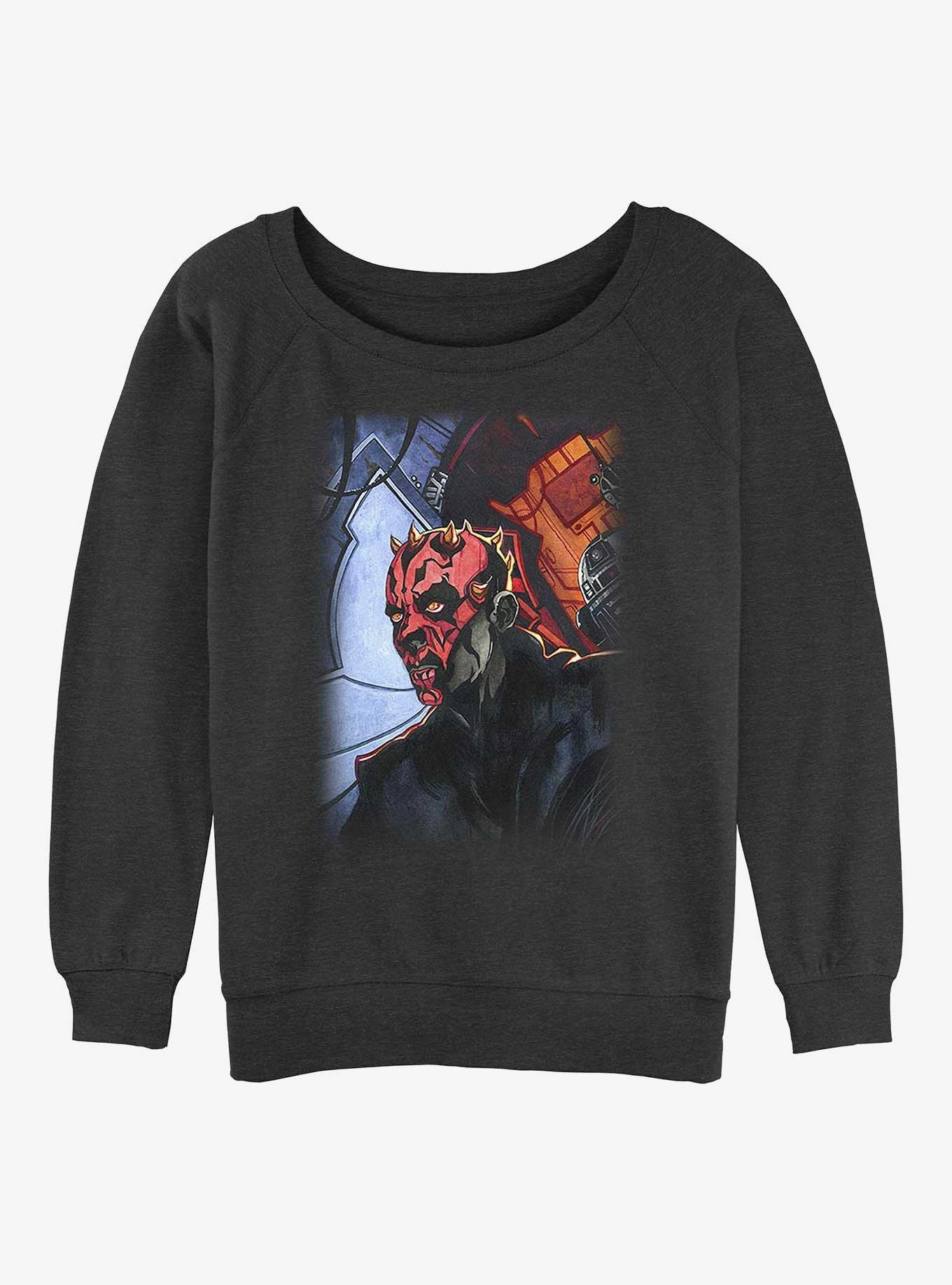 Star Wars Maul Returns Girls Slouchy Sweatshirt, CHAR HTR, hi-res