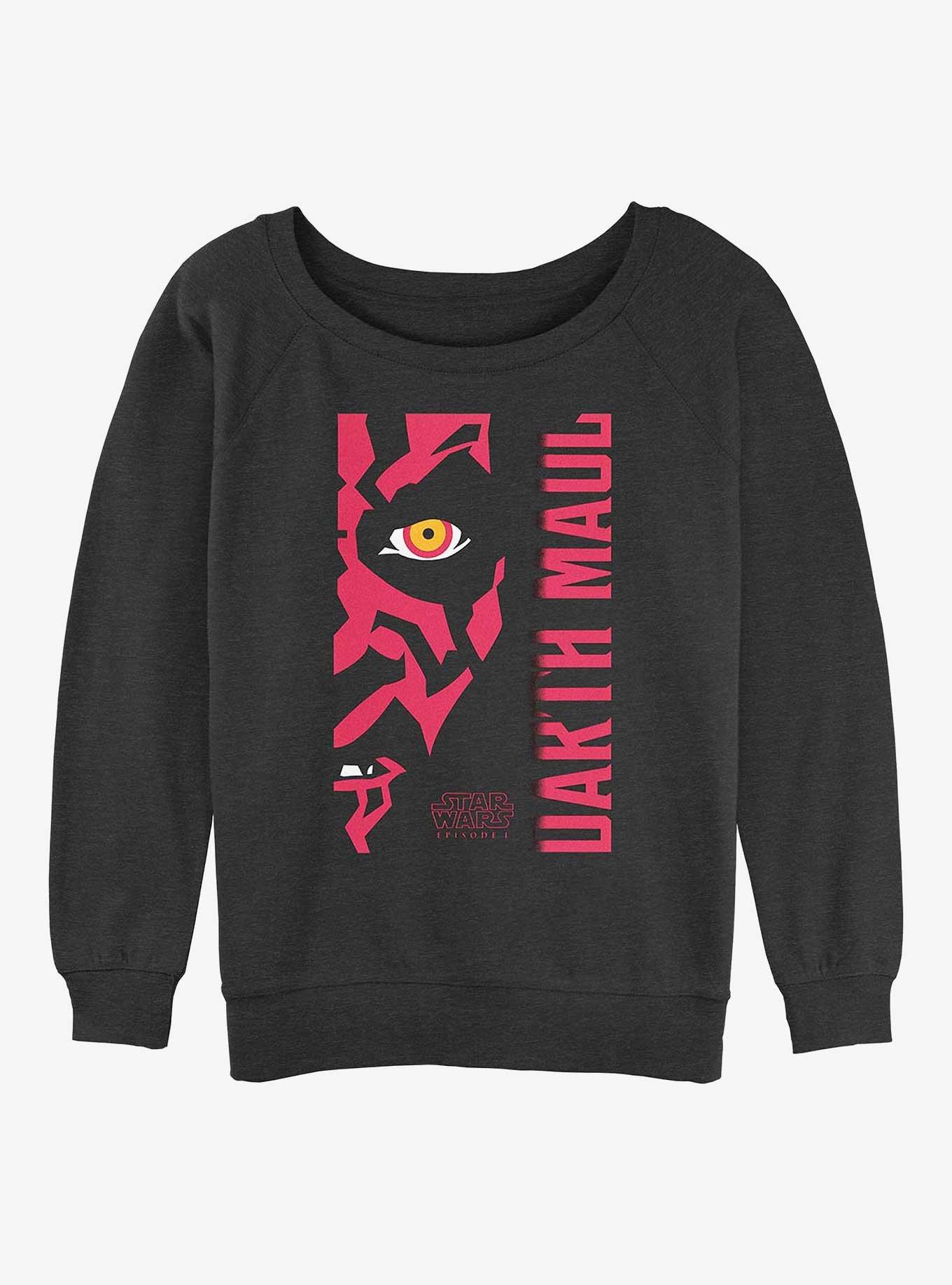 Star Wars Darth Maul Profile Girls Slouchy Sweatshirt, CHAR HTR, hi-res