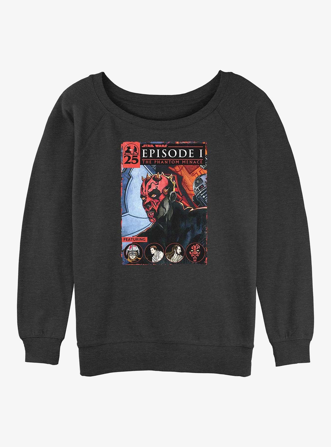 Star Wars Darth Maul Cover Girls Slouchy Sweatshirt, CHAR HTR, hi-res