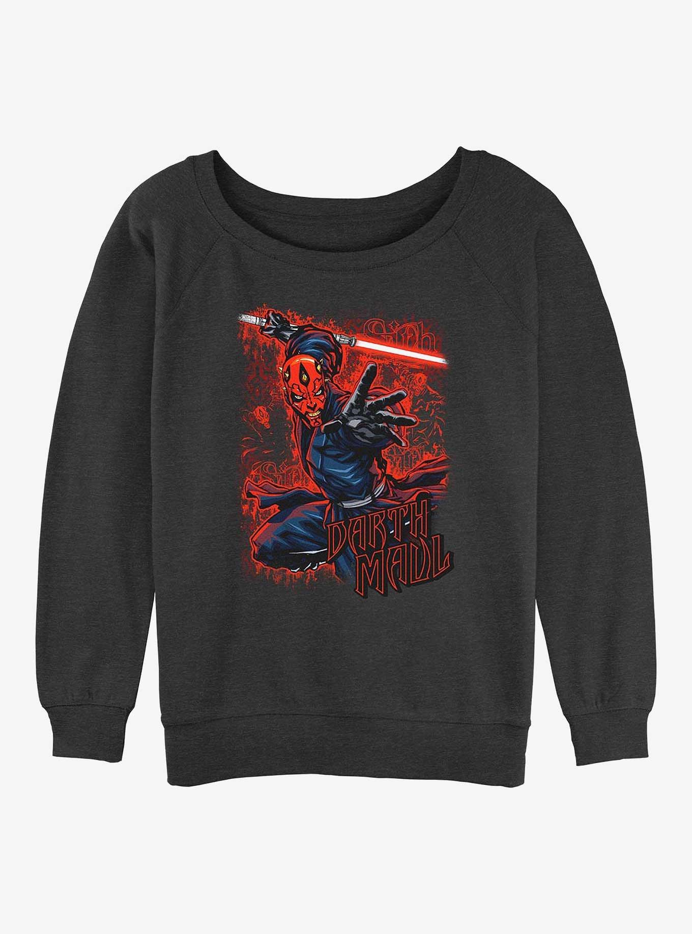 Star Wars Awesome Maul Girls Slouchy Sweatshirt, CHAR HTR, hi-res