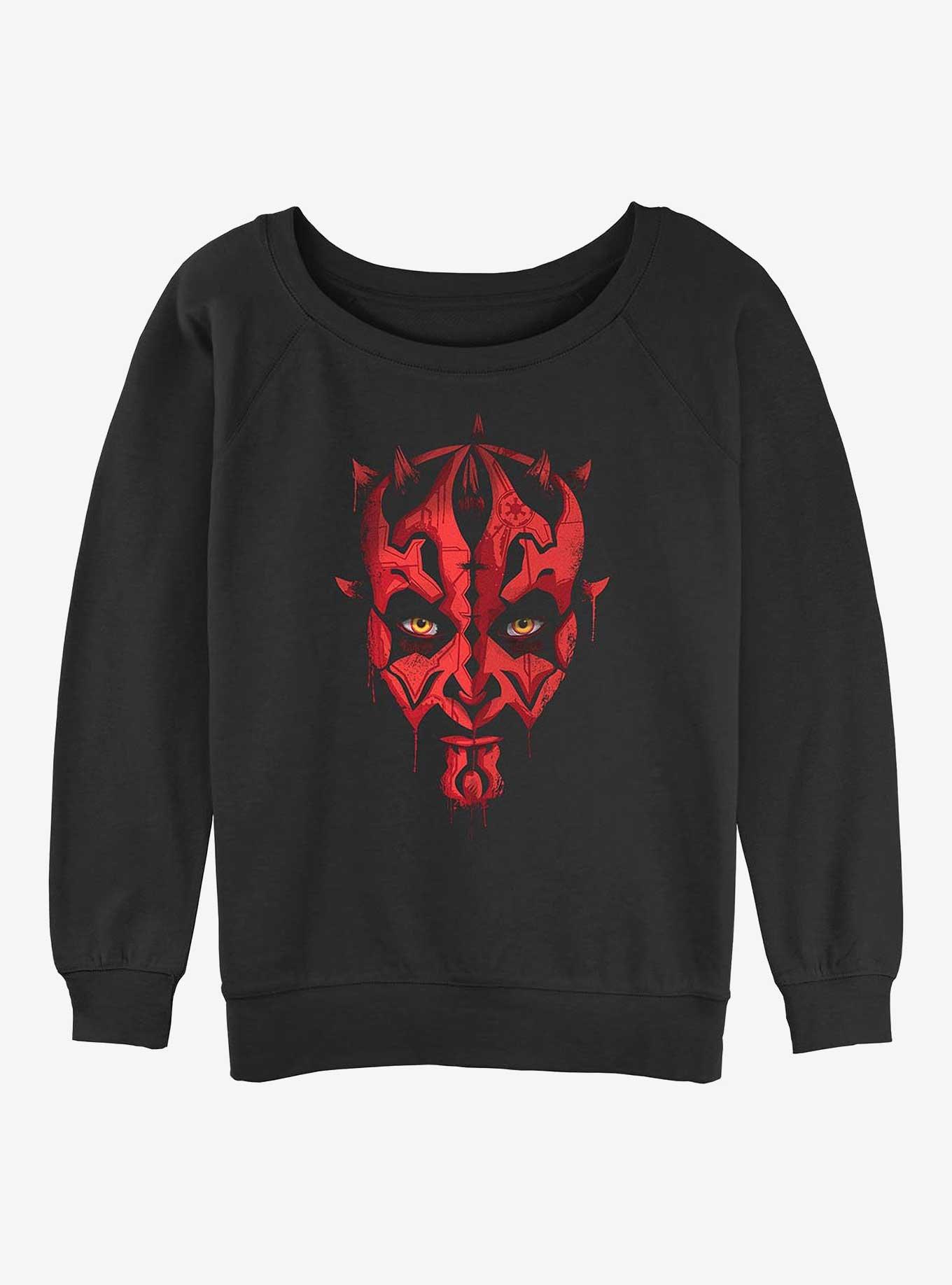 Star Wars Darth Maul Paint Girls Slouchy Sweatshirt, BLACK, hi-res
