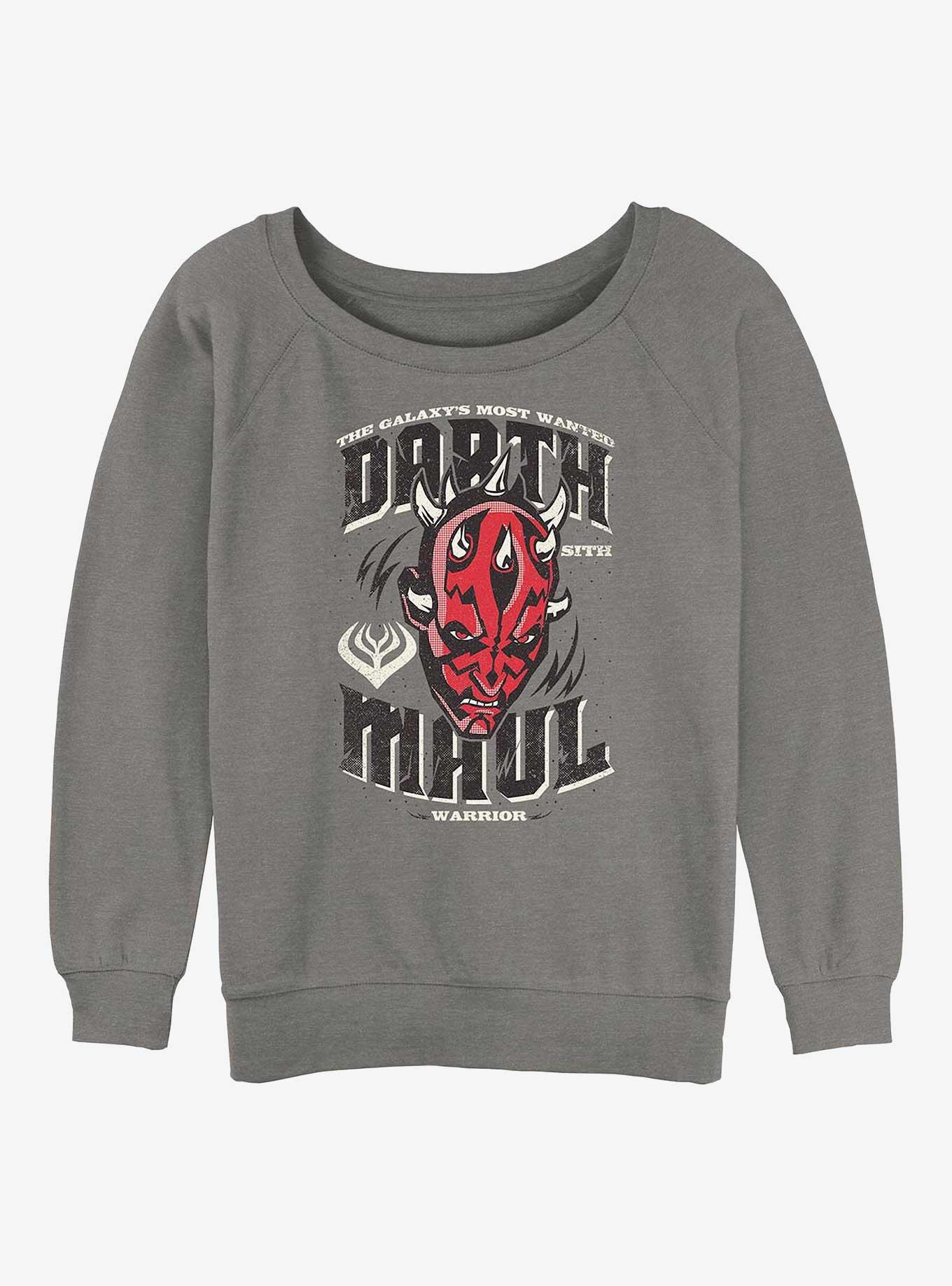 Star Wars: The Clone Wars Darth Maul Girls Slouchy Sweatshirt, GRAY HTR, hi-res