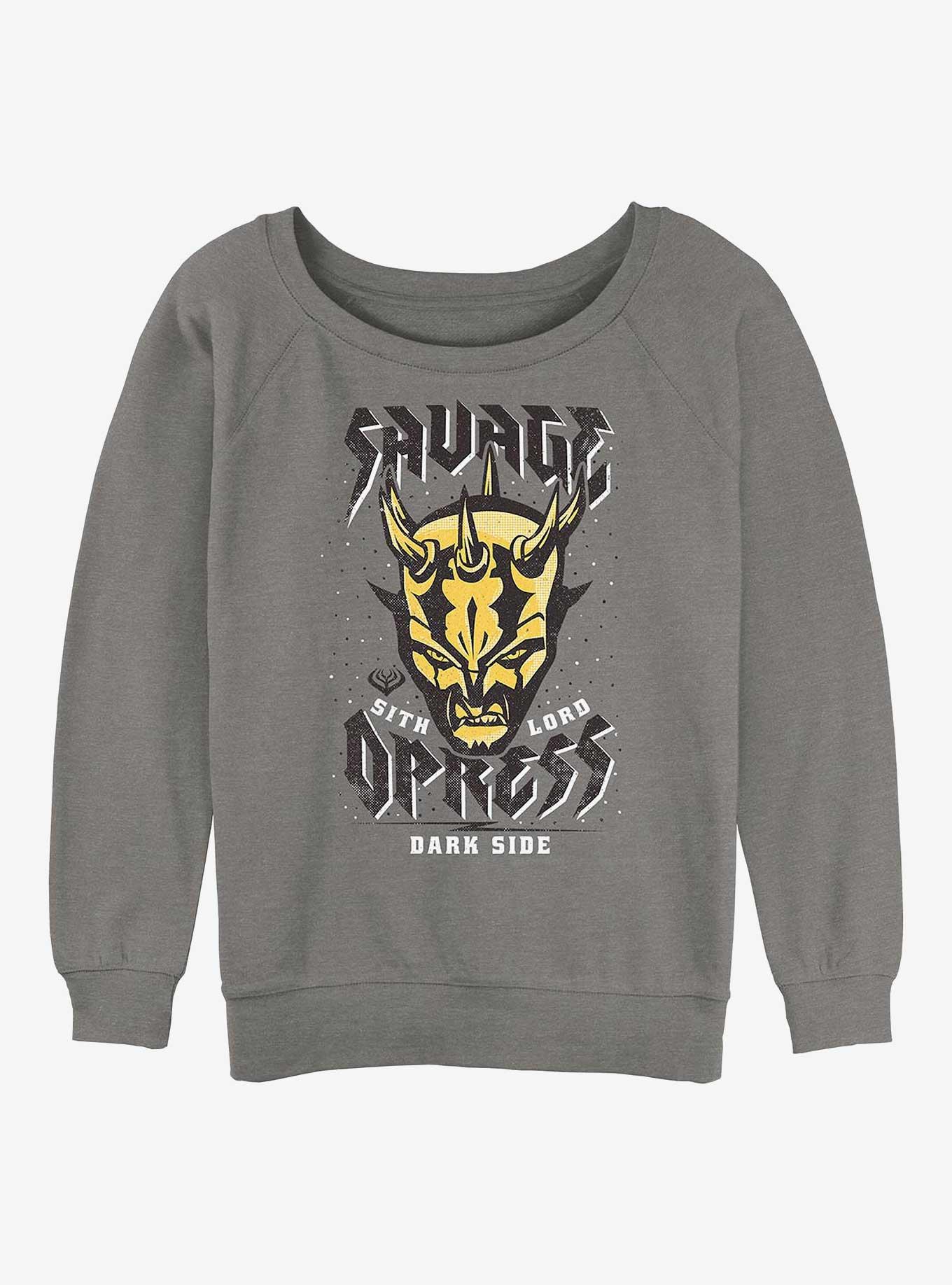 Star Wars: The Clone Wars Savage Girls Slouchy Sweatshirt, GRAY HTR, hi-res