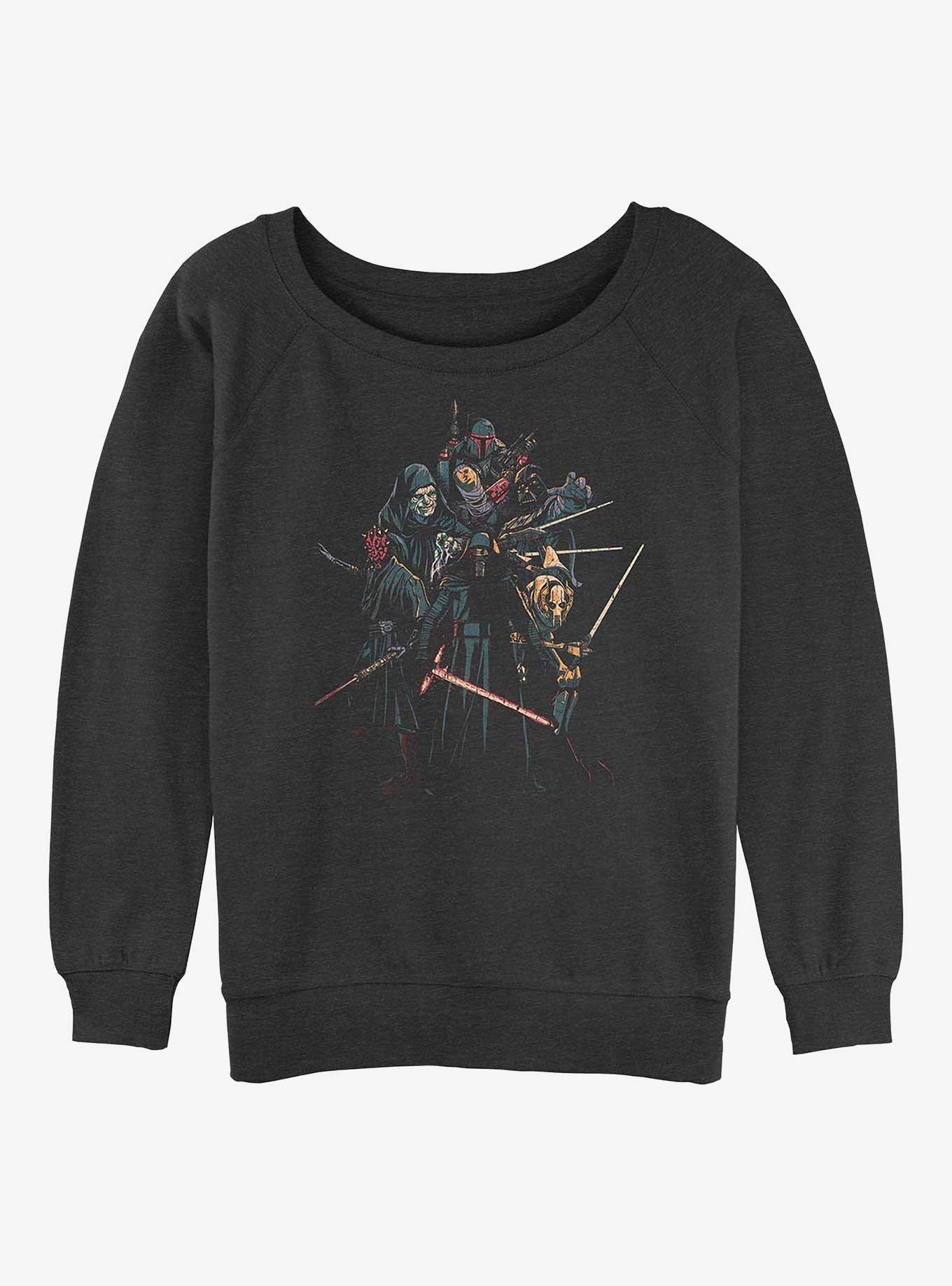 Star Wars Darkside Baddies Girls Slouchy Sweatshirt, CHAR HTR, hi-res
