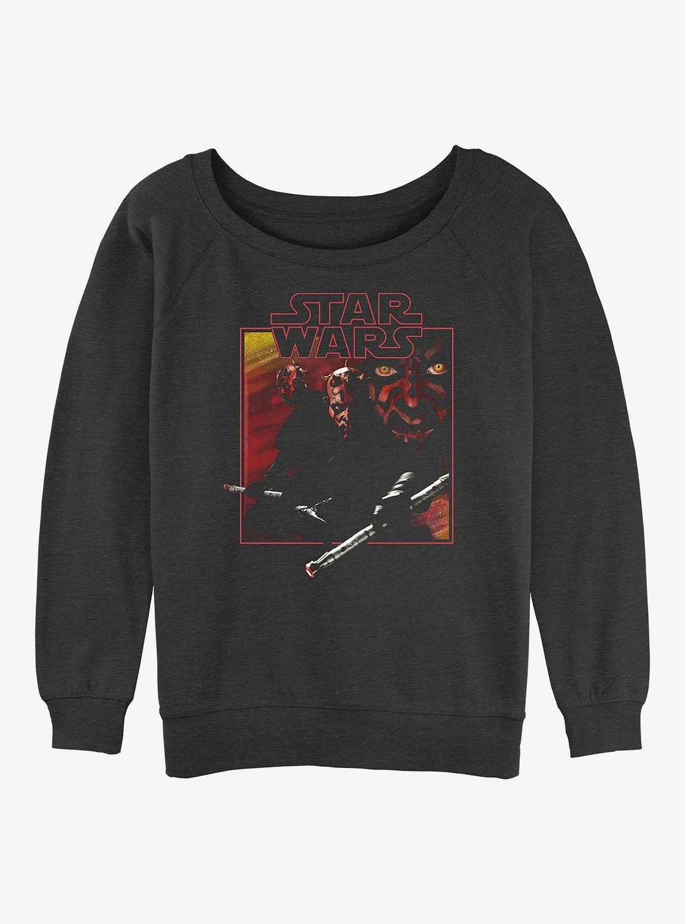 Star Wars Vintage Maul Girls Slouchy Sweatshirt, CHAR HTR, hi-res