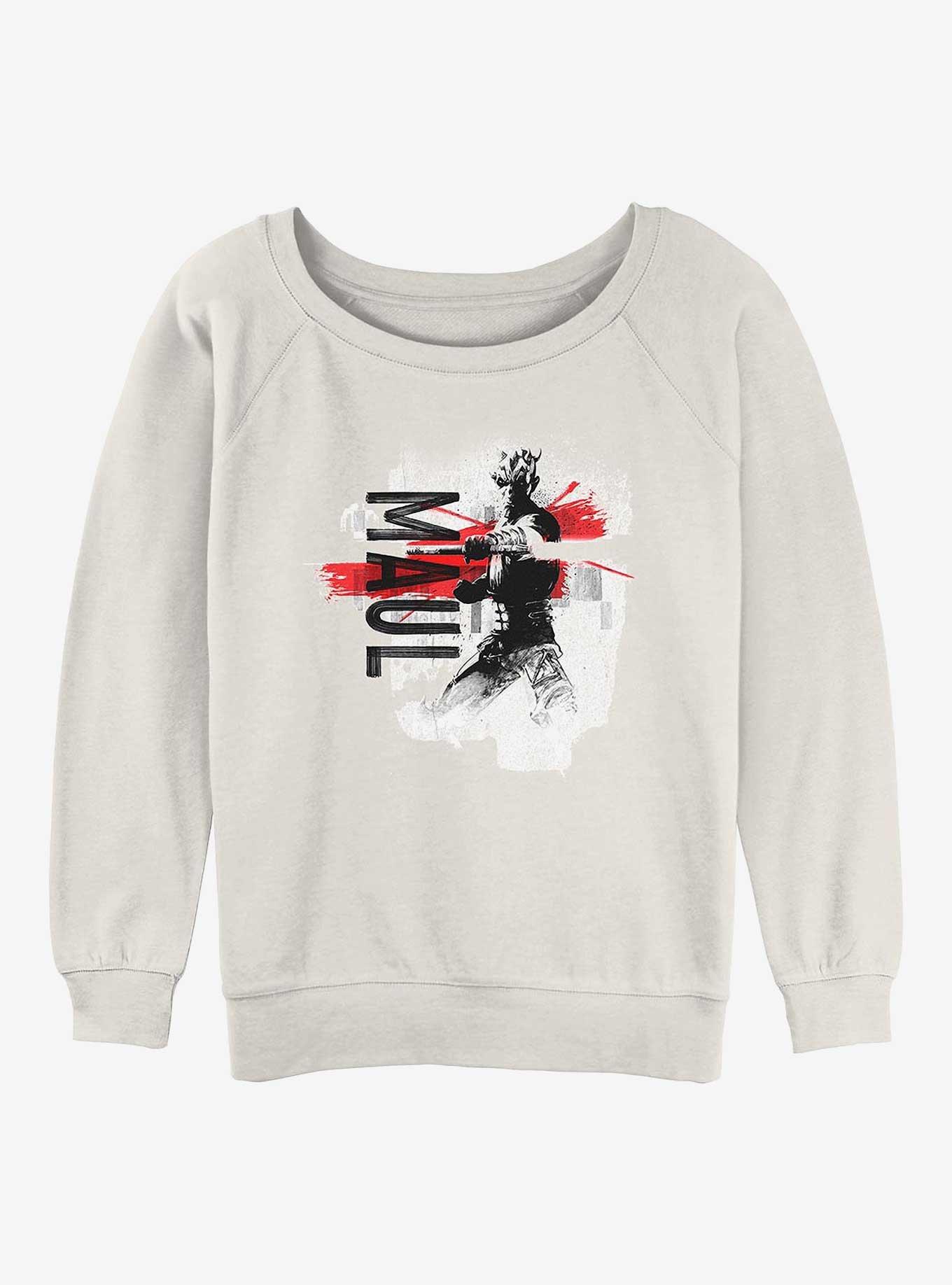 Star Wars: The Clone Wars Maul Collage Girls Slouchy Sweatshirt, EGRET, hi-res