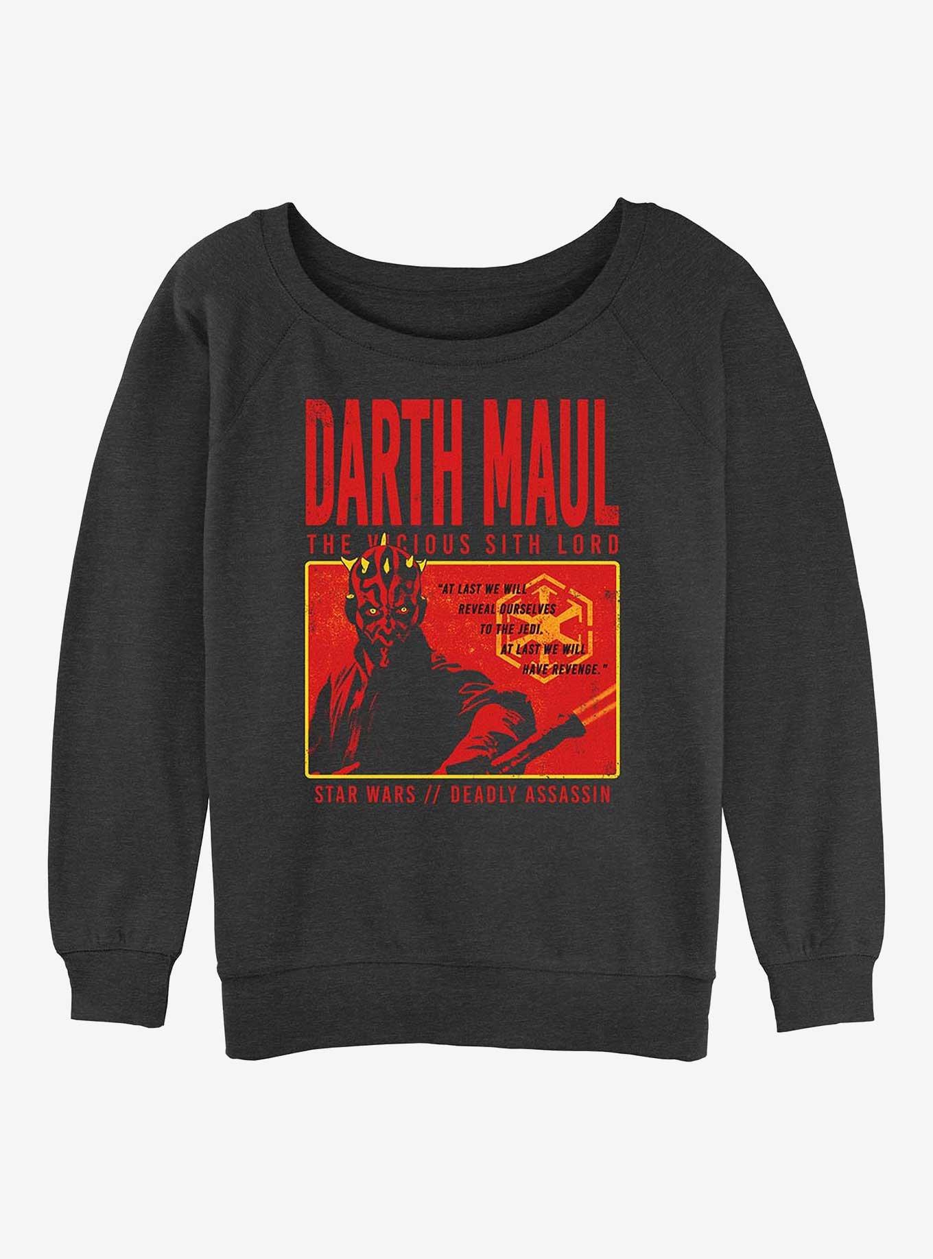 Star Wars Maul Horror Box Girls Slouchy Sweatshirt, CHAR HTR, hi-res