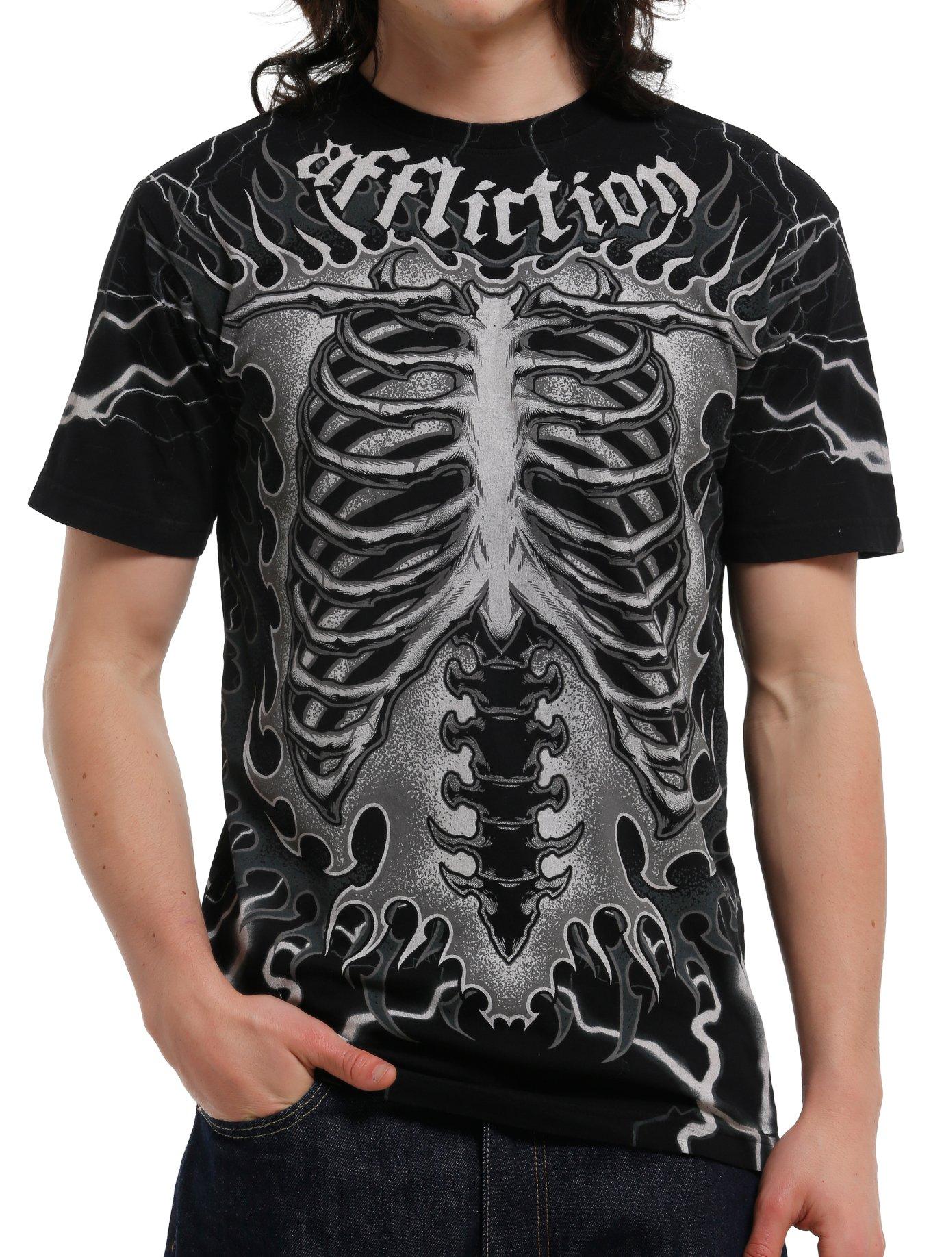 Affliction Flaming Bones T-Shirt, , hi-res