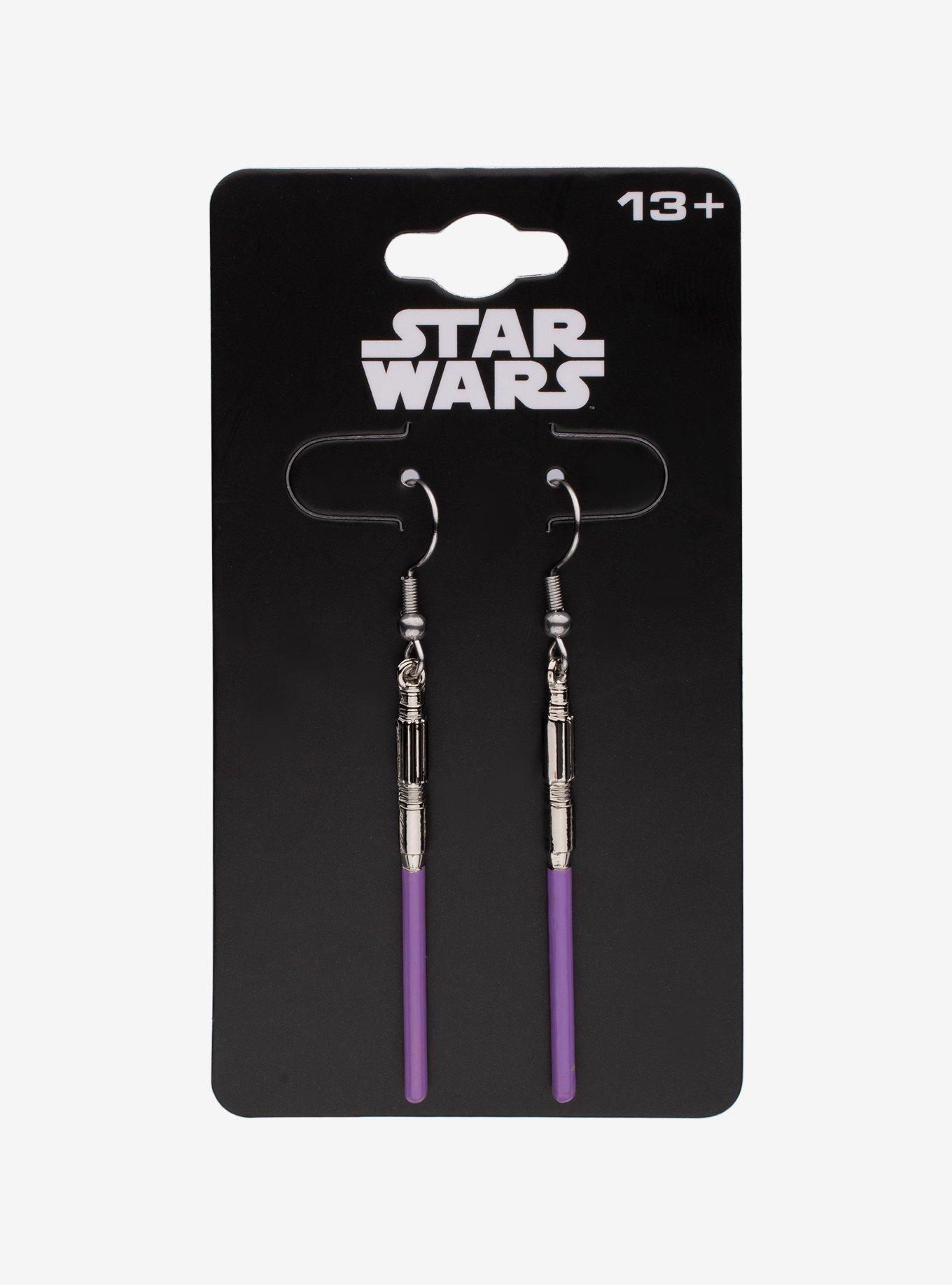 Star Wars Mace Windu Lightsaber Drop Earrings, , hi-res