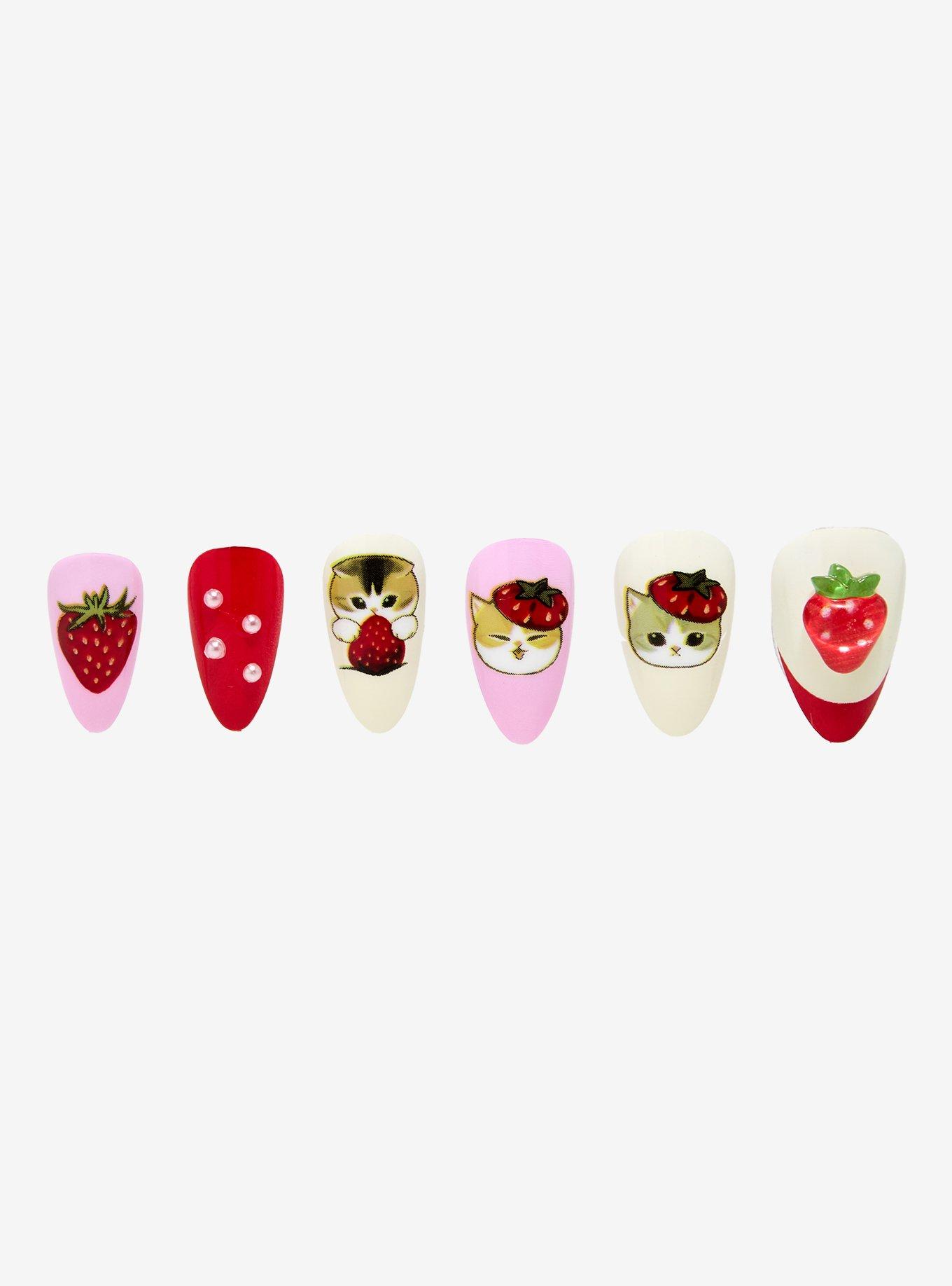Mofusand Strawberry Press-On Nail Set, , hi-res