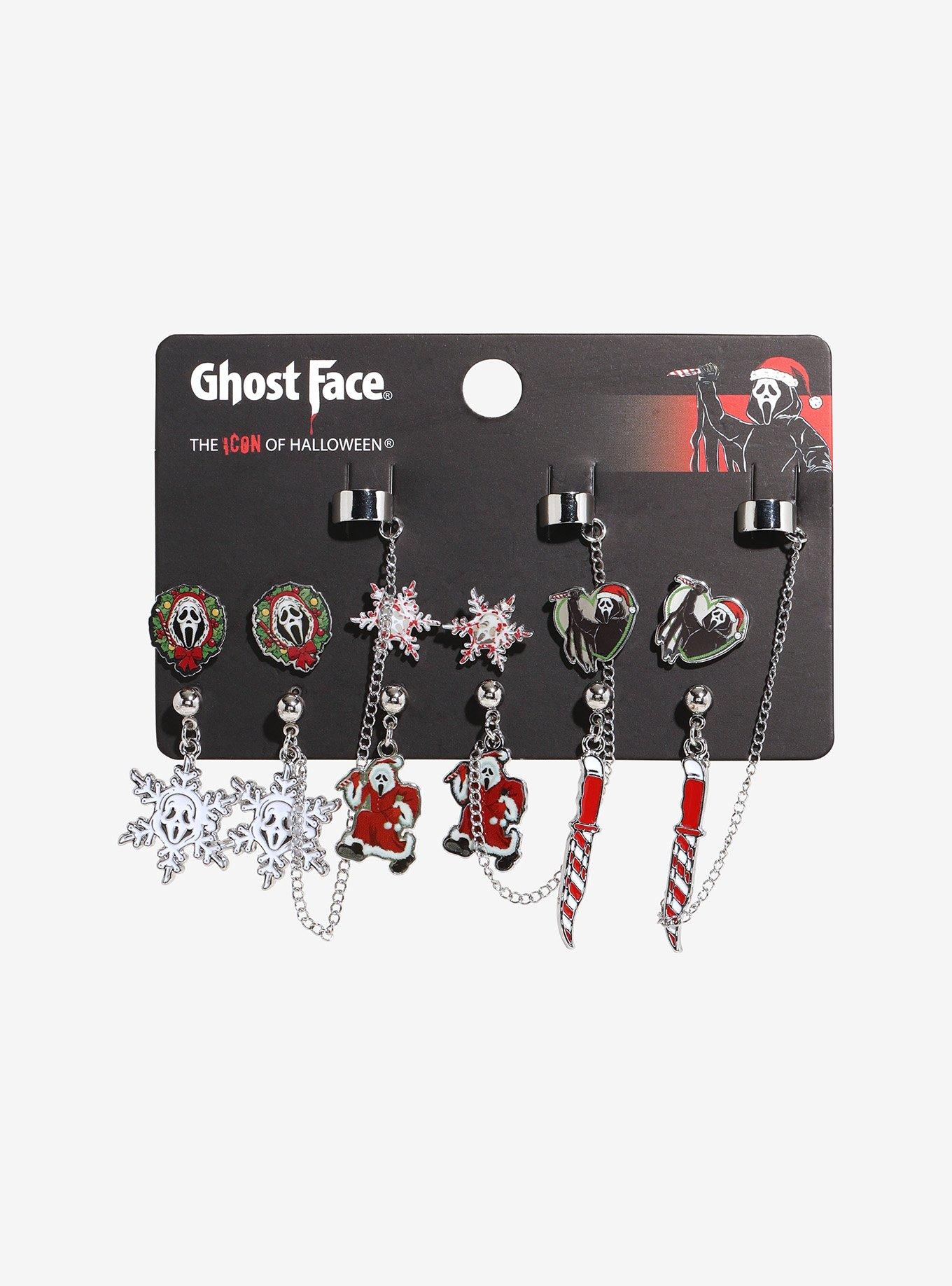 Ghost Face Holiday Cuff Earring Set, , hi-res