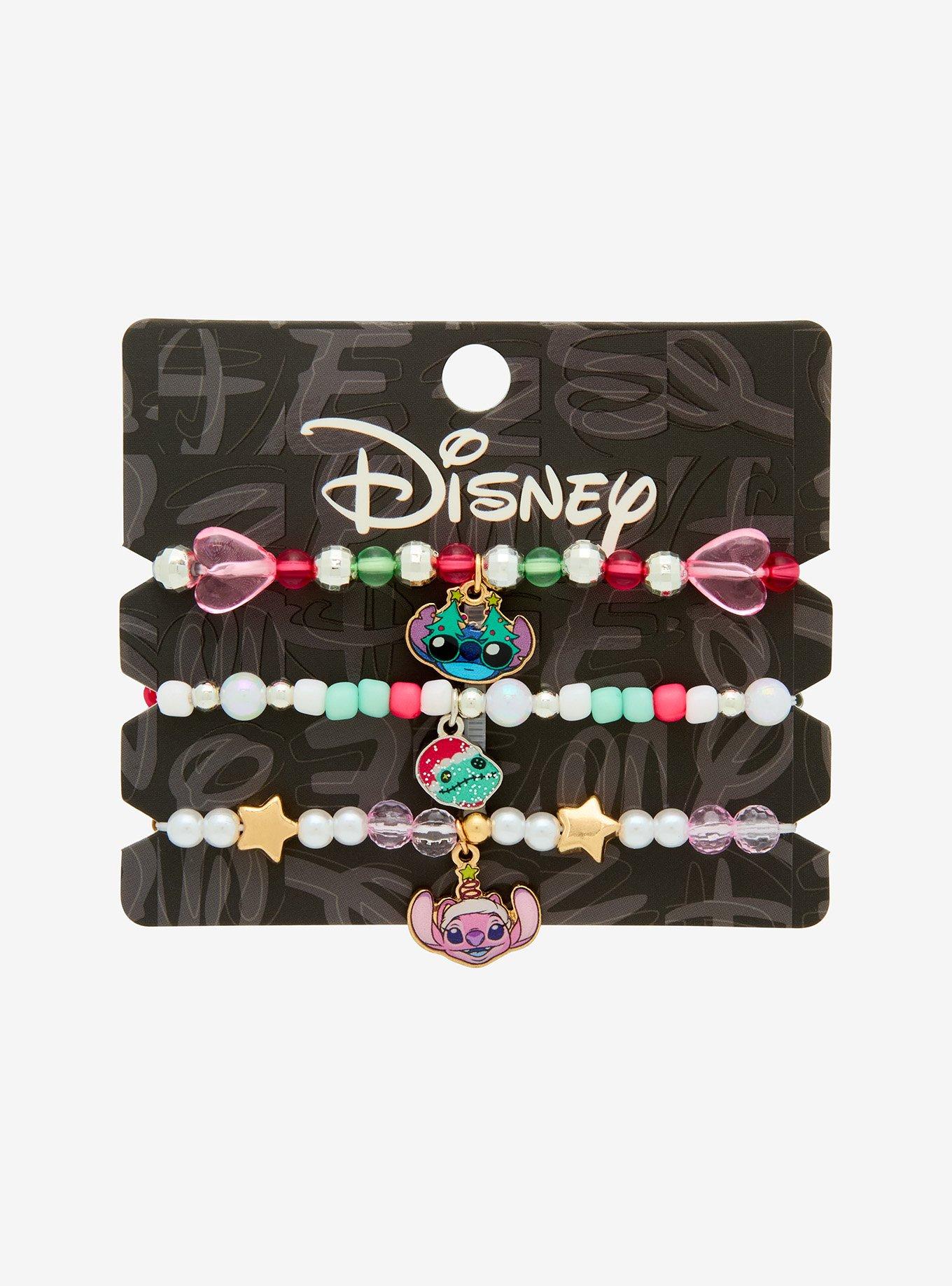 Disney Stitch & Angel Holiday Bead Bracelet Set, , hi-res