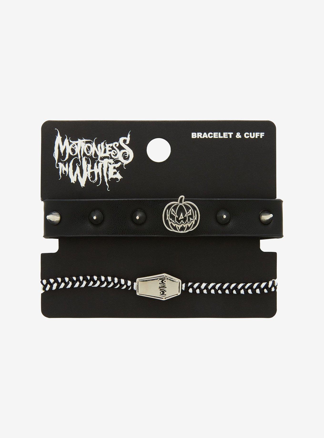 Motionless In White Coffin Pumpkin Spike Bracelet Set, , hi-res
