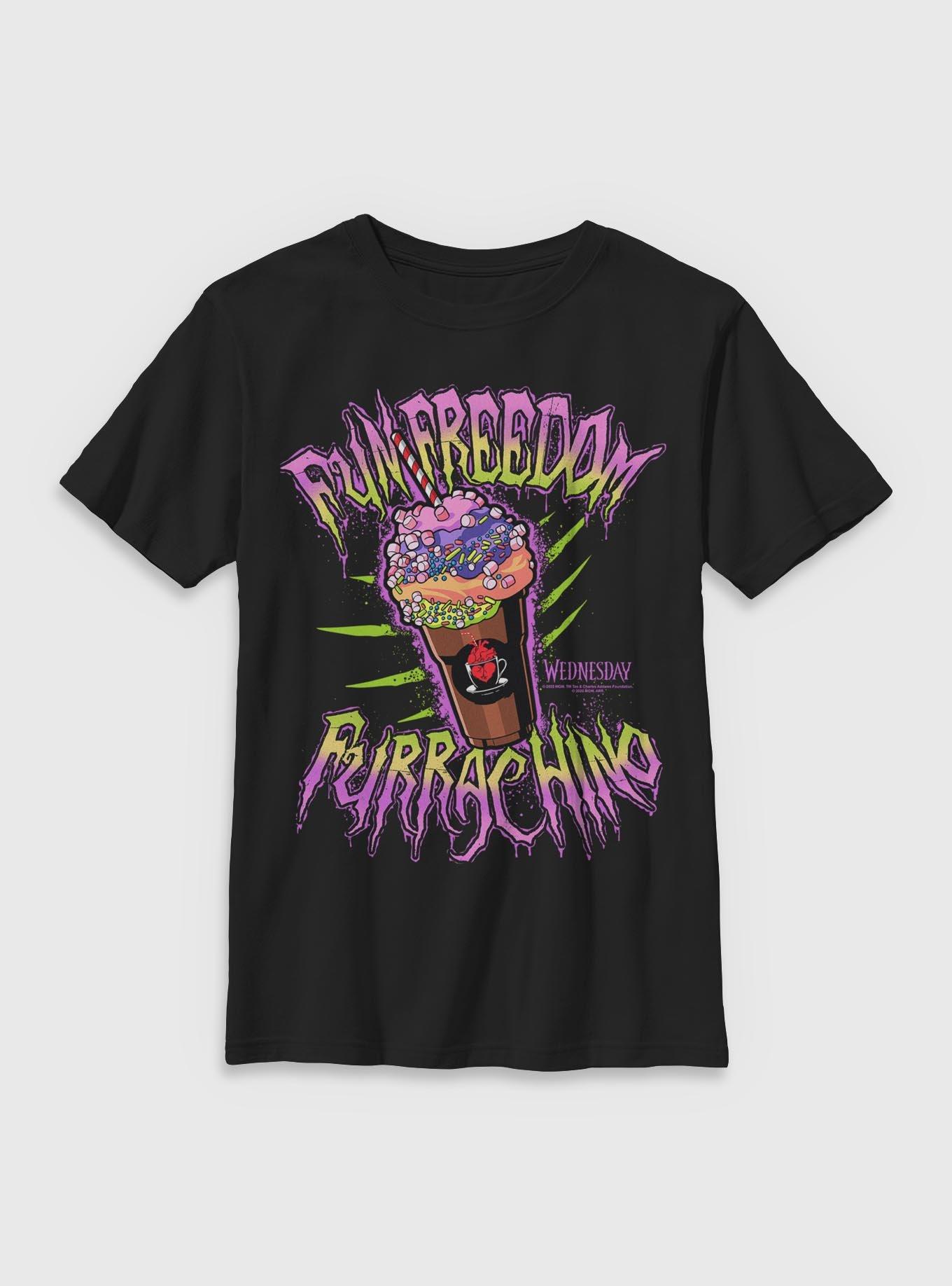 Wednesday Fun Freedom Furrachino Youth T-Shirt BoxLunch Exclusive, , hi-res