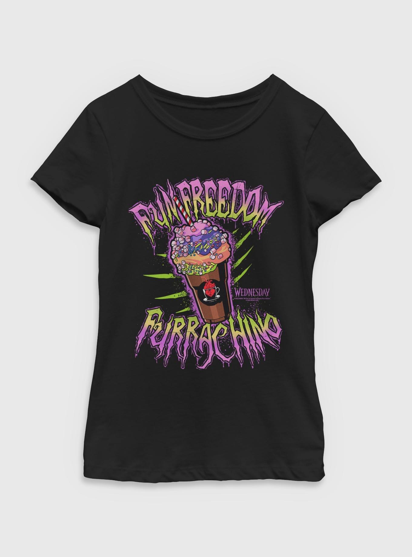 Wednesday Fun Freedom Furrachino Youth Girls T-Shirt BoxLunch Exclusive, , hi-res