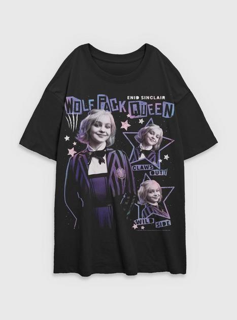 トップス Enid Wednesday Enid Wolf Pack Queen Womens Oversized T-Shirt BoxLunch