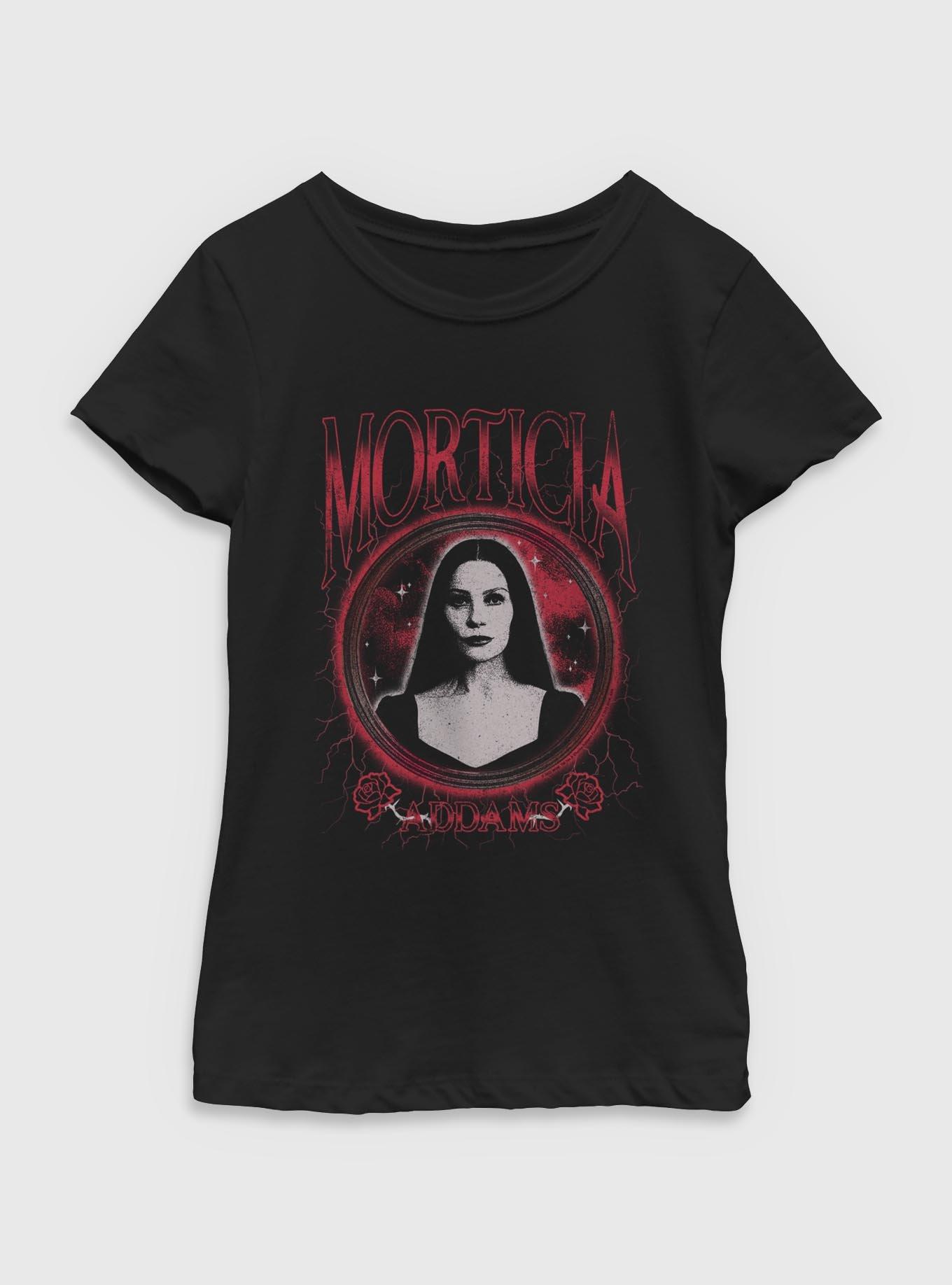 Wednesday Morticia Addams Keeper of Secrets Youth Girls T-Shirt BoxLunch Exclusive, , hi-res