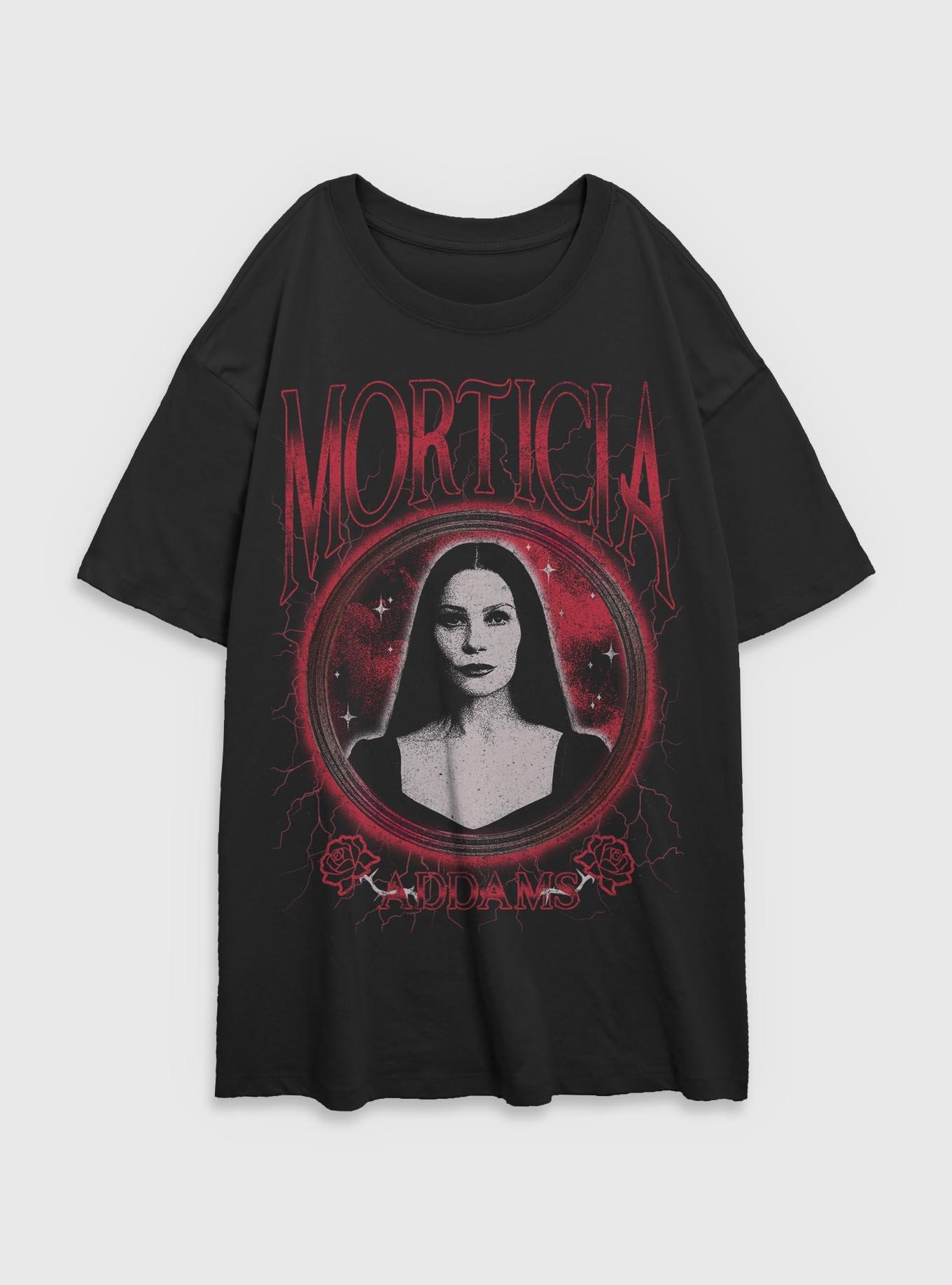 Wednesday Morticia Addams Keeper of Secrets Womens Oversized T-Shirt BoxLunch Exclusive, , hi-res
