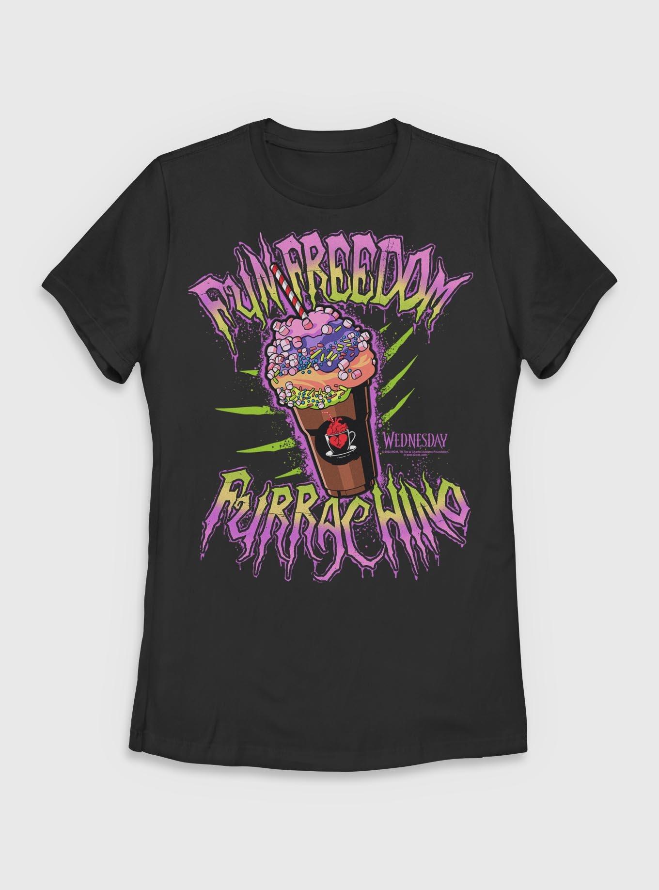 Wednesday Fun Freedom Furrachino Womens T-Shirt BoxLunch Exclusive, , hi-res